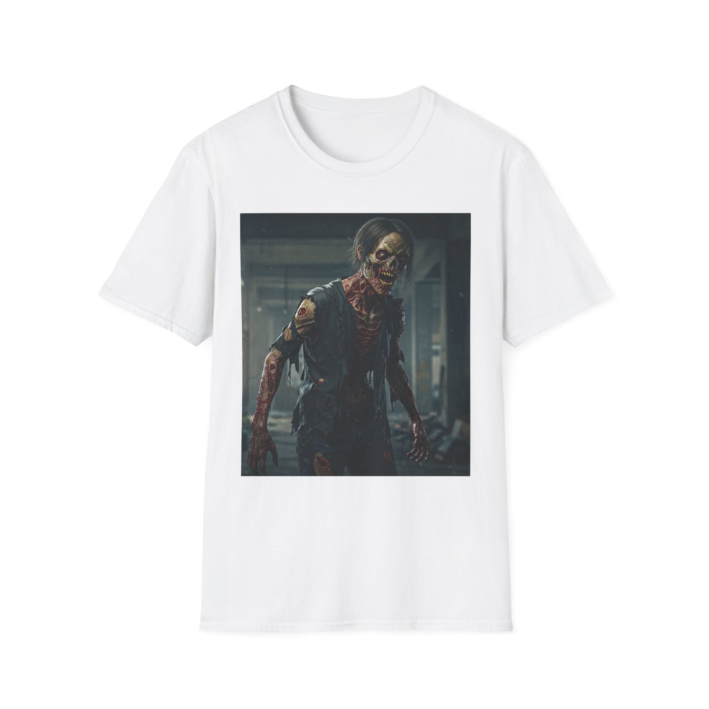 Apocalyptic Portrait Tee, bold, decaying zombie graphic