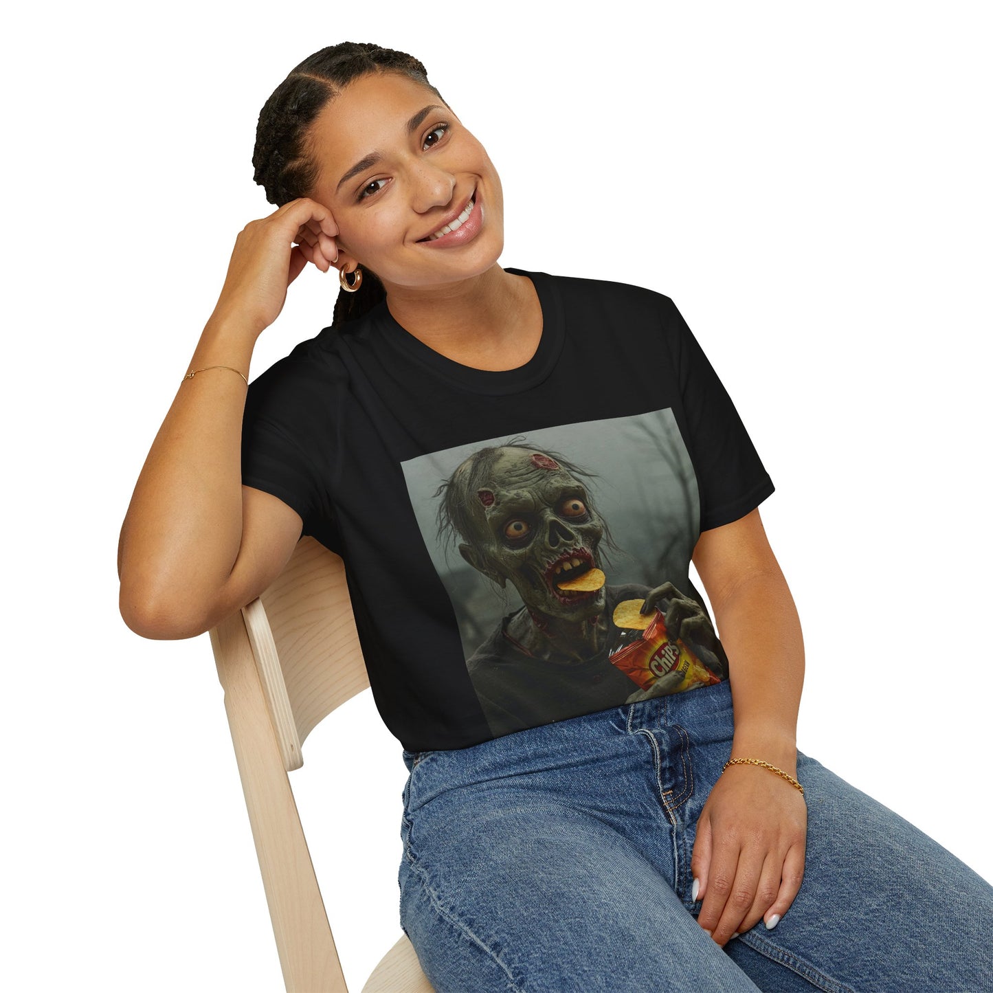 Zombie Snack Unisex Softstyle T-Shirt - Perfect for Horror Fans & Halloween