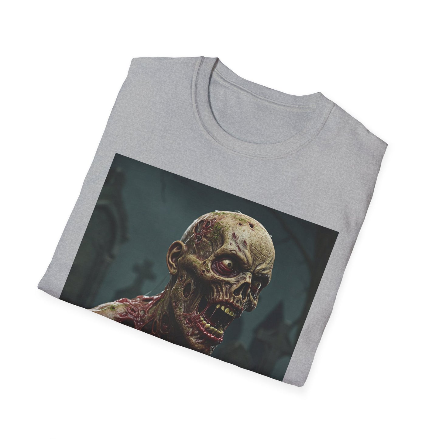 Creepy Zombie Graphic Unisex Softstyle T-Shirt