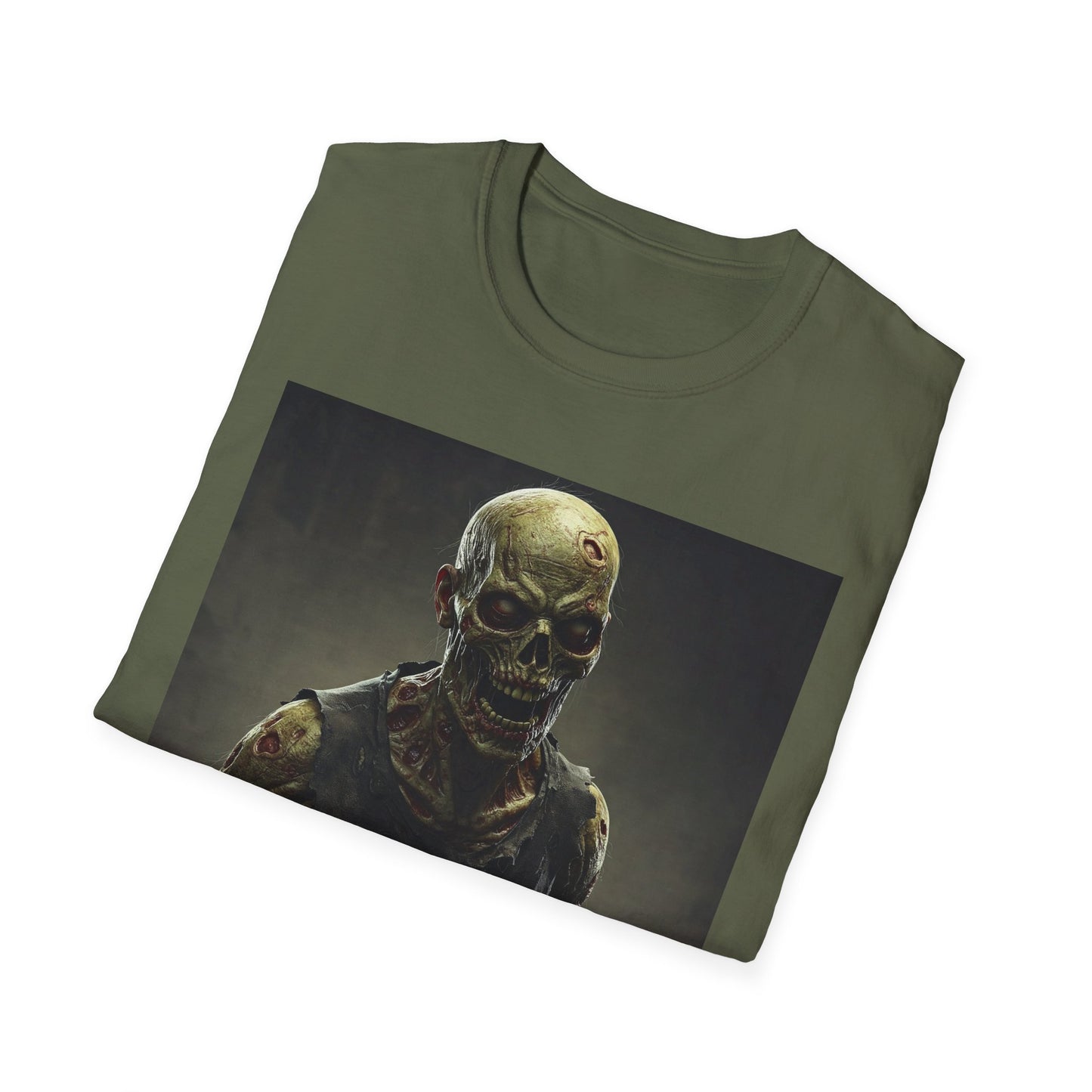 Apocalyptic Portrait Tee, bold, decaying zombie graphic