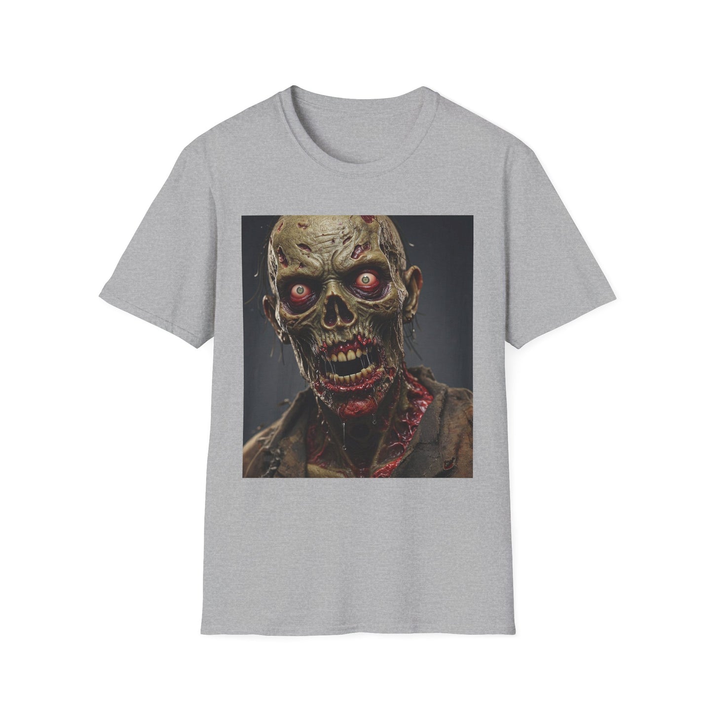 Apocalyptic Portrait Tee, bold, decaying zombie graphic