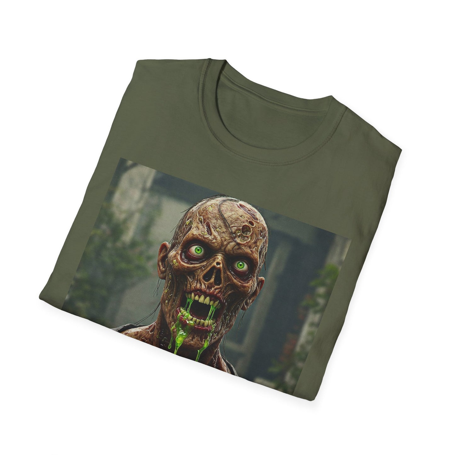 Apocalyptic Portrait Tee, bold, decaying zombie graphic