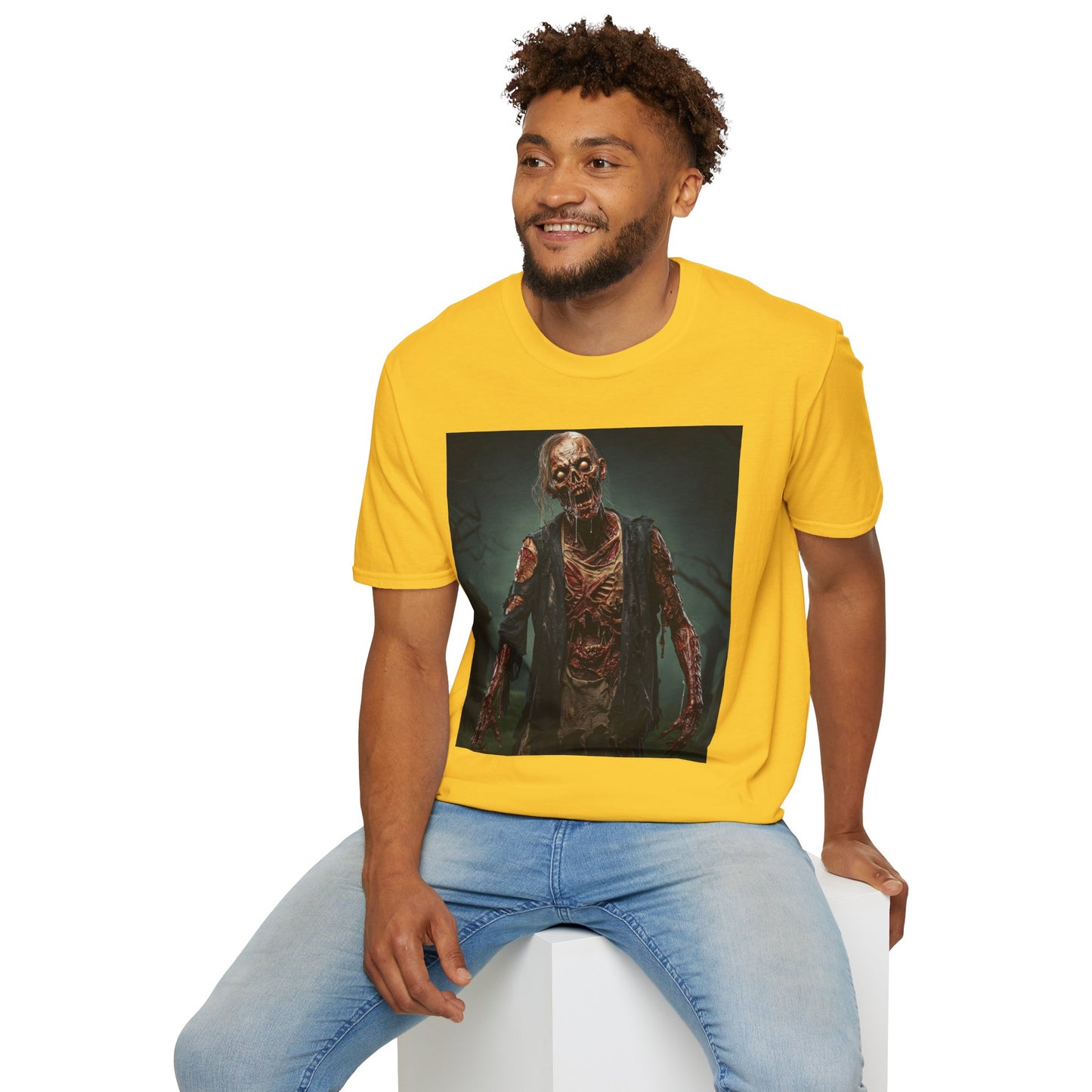 Apocalyptic Portrait Tee, bold, decaying zombie graphic