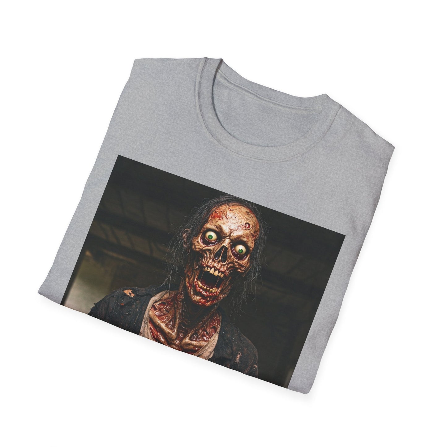 Apocalyptic Portrait Tee, bold, decaying zombie graphic