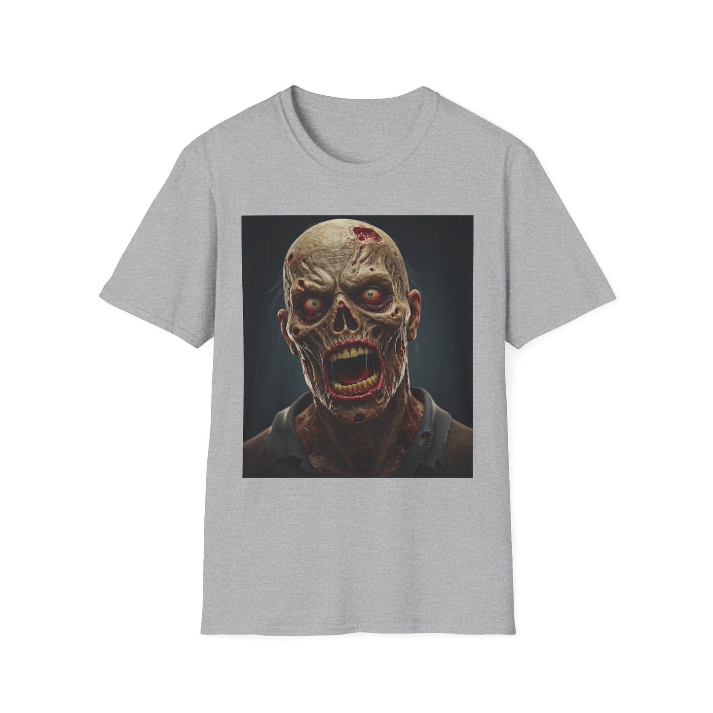 Apocalyptic Portrait Tee, bold, decaying zombie graphic