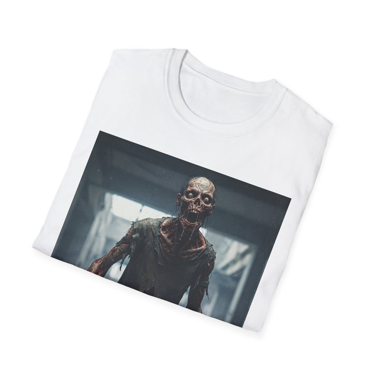 Apocalyptic Portrait Tee, bold, decaying zombie graphic