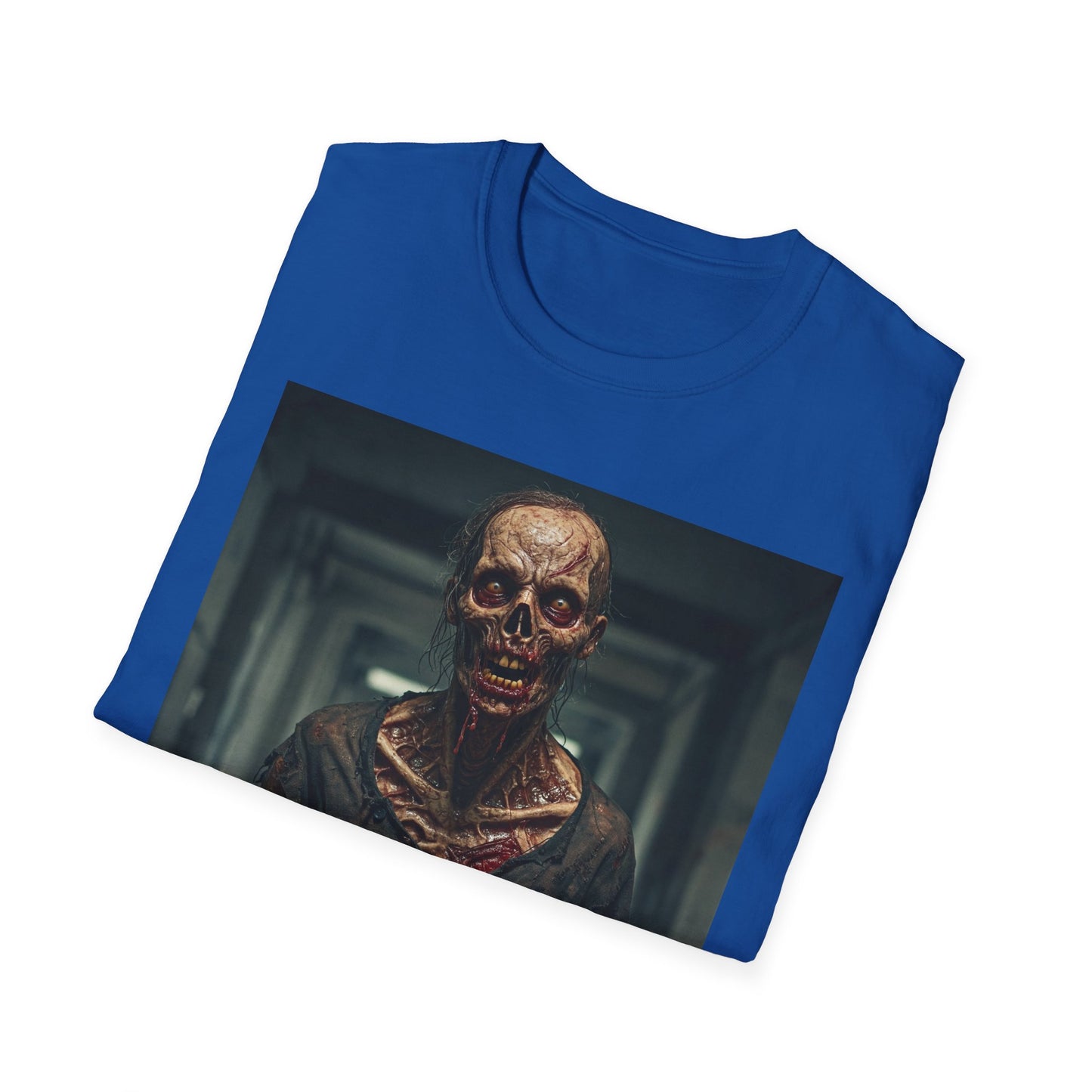 Creepy Zombie Graphic Apocalyptic Portrait Tee, bold, decaying zombie graphic