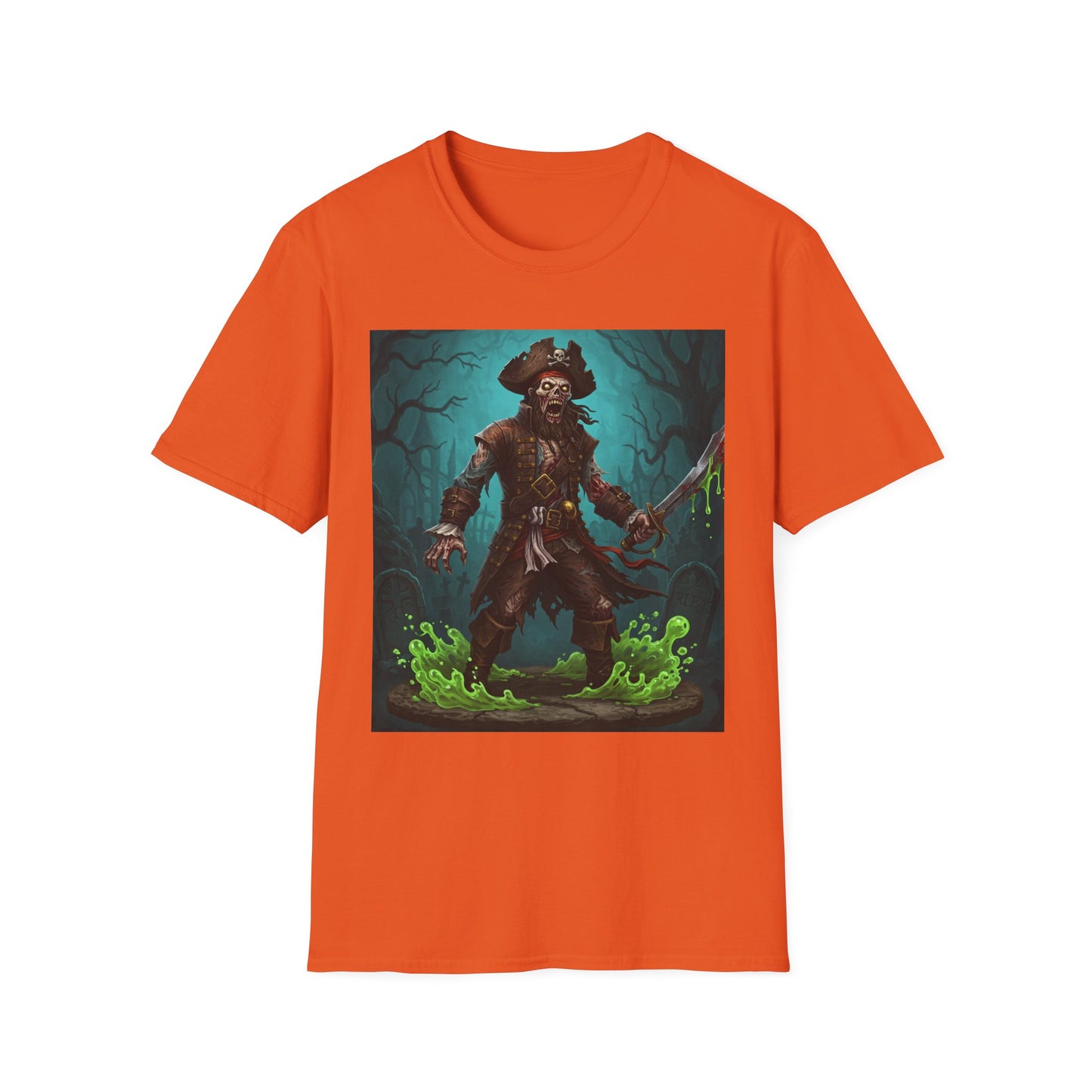 Pirate Apocalyptic Portrait Tee, bold, decaying zombie graphic