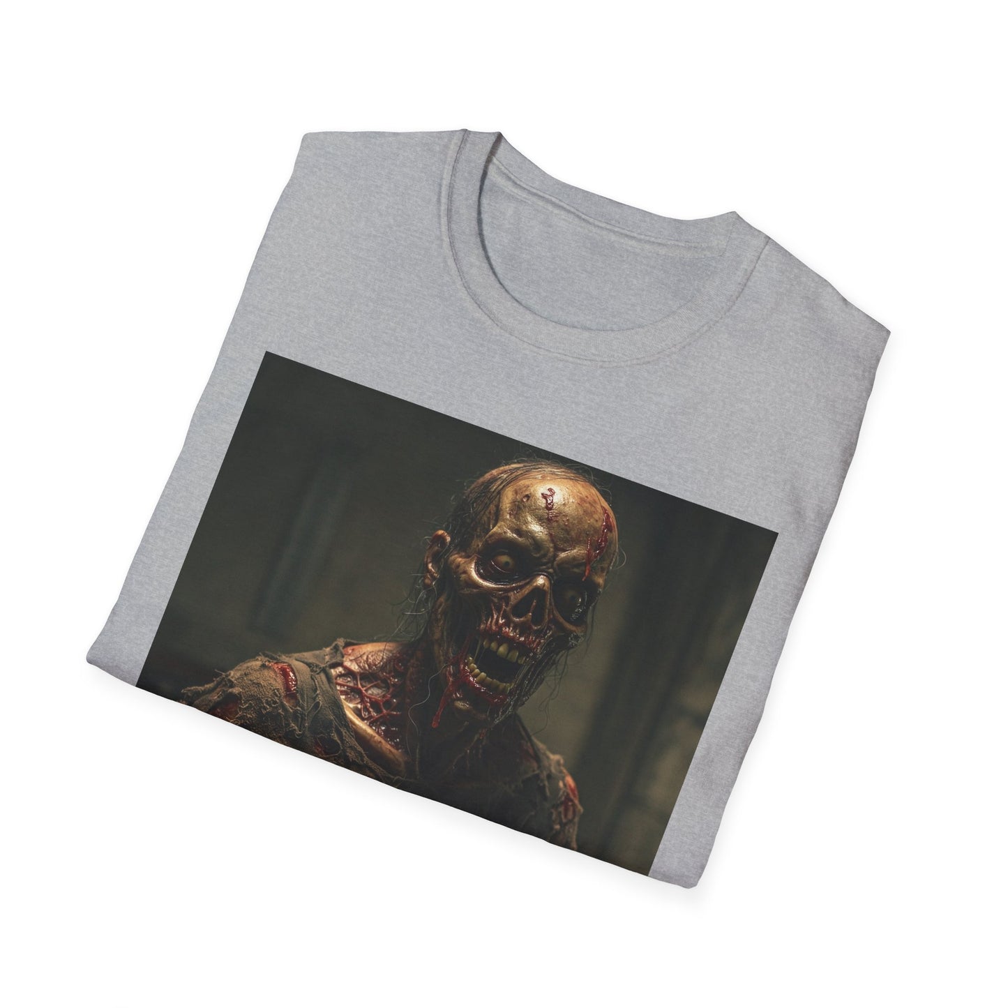 Apocalyptic Portrait Tee, bold, decaying zombie graphic