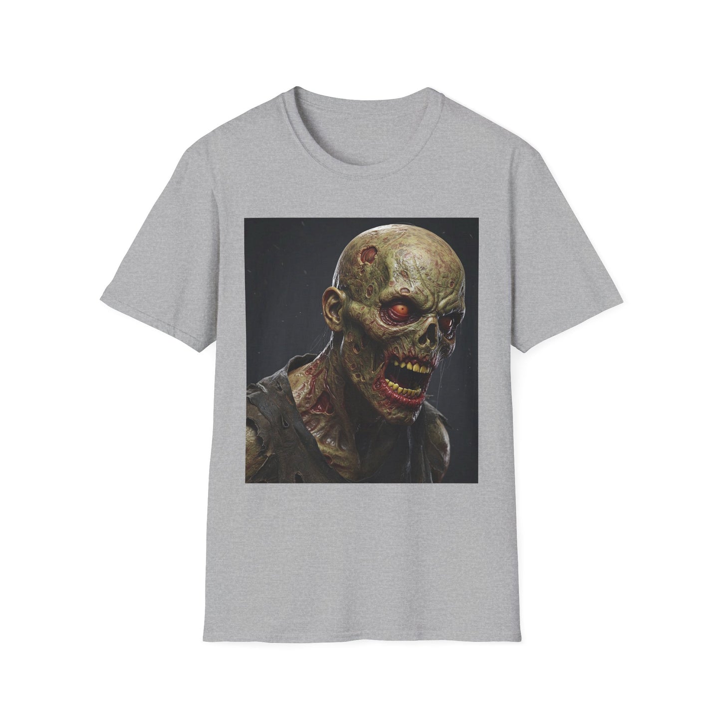 Apocalyptic Portrait Tee, bold, decaying zombie graphic