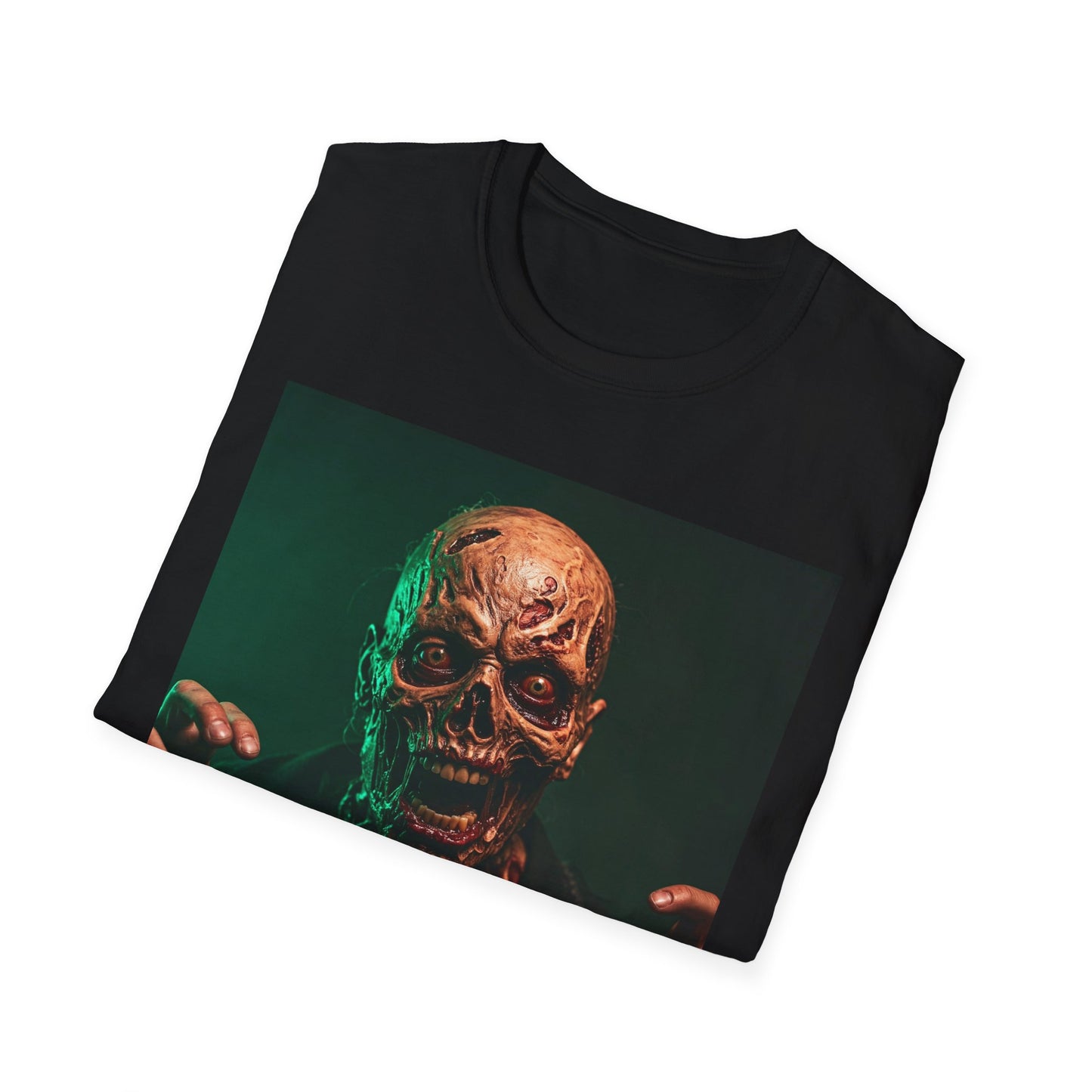 Horror-Themed Apocalyptic Portrait Tee, bold, decaying zombie graphic