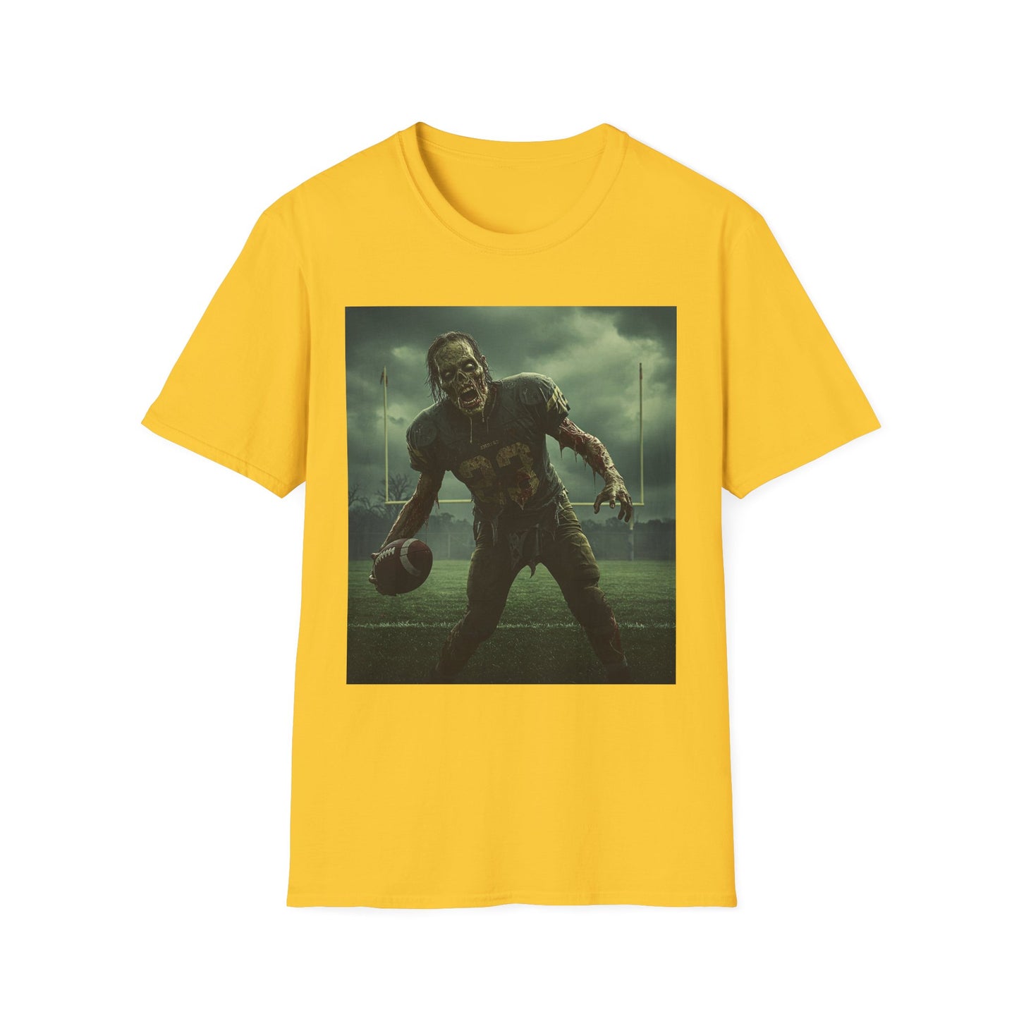 Zombie Football Unisex Softstyle T-Shirt - Perfect for Halloween Fans