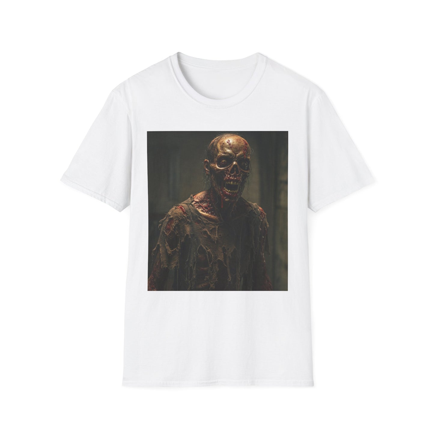 Apocalyptic Portrait Tee, bold, decaying zombie graphic