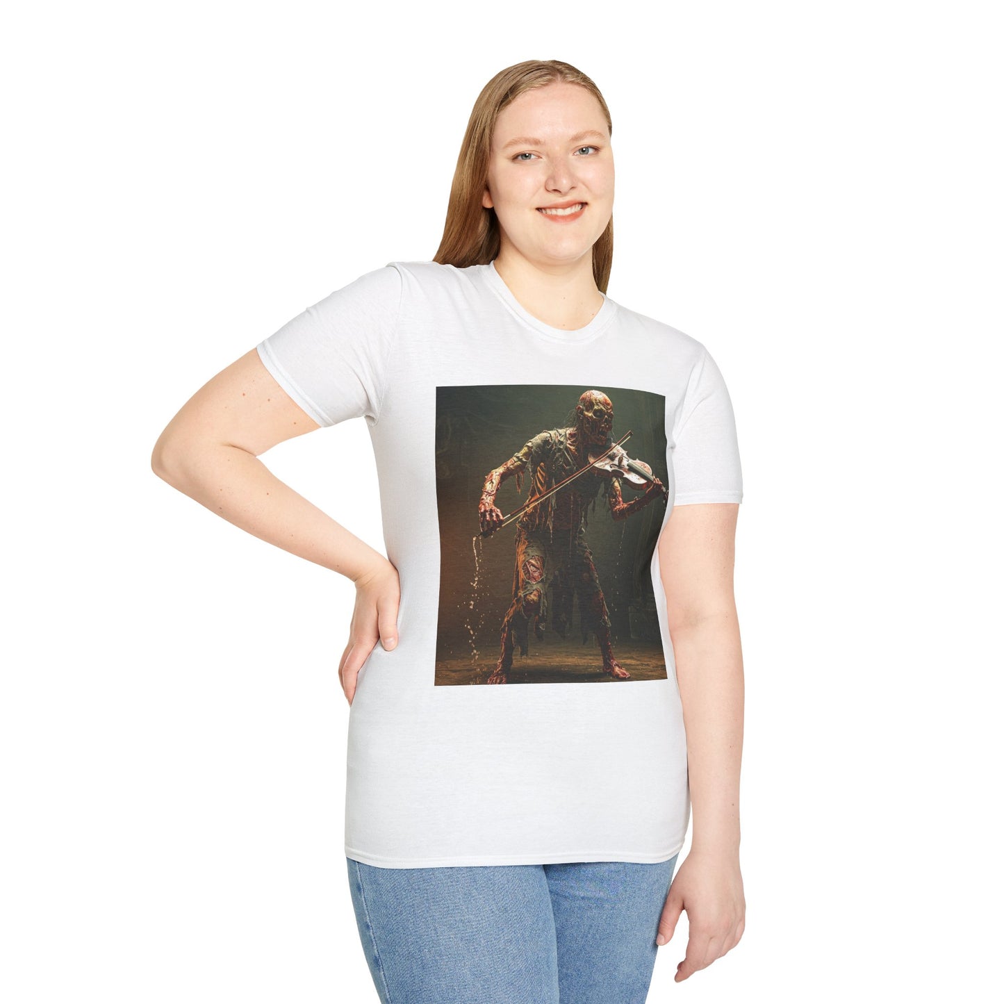 Creepy Creature Violinist Unisex T-Shirt - Spooky Halloween Tee