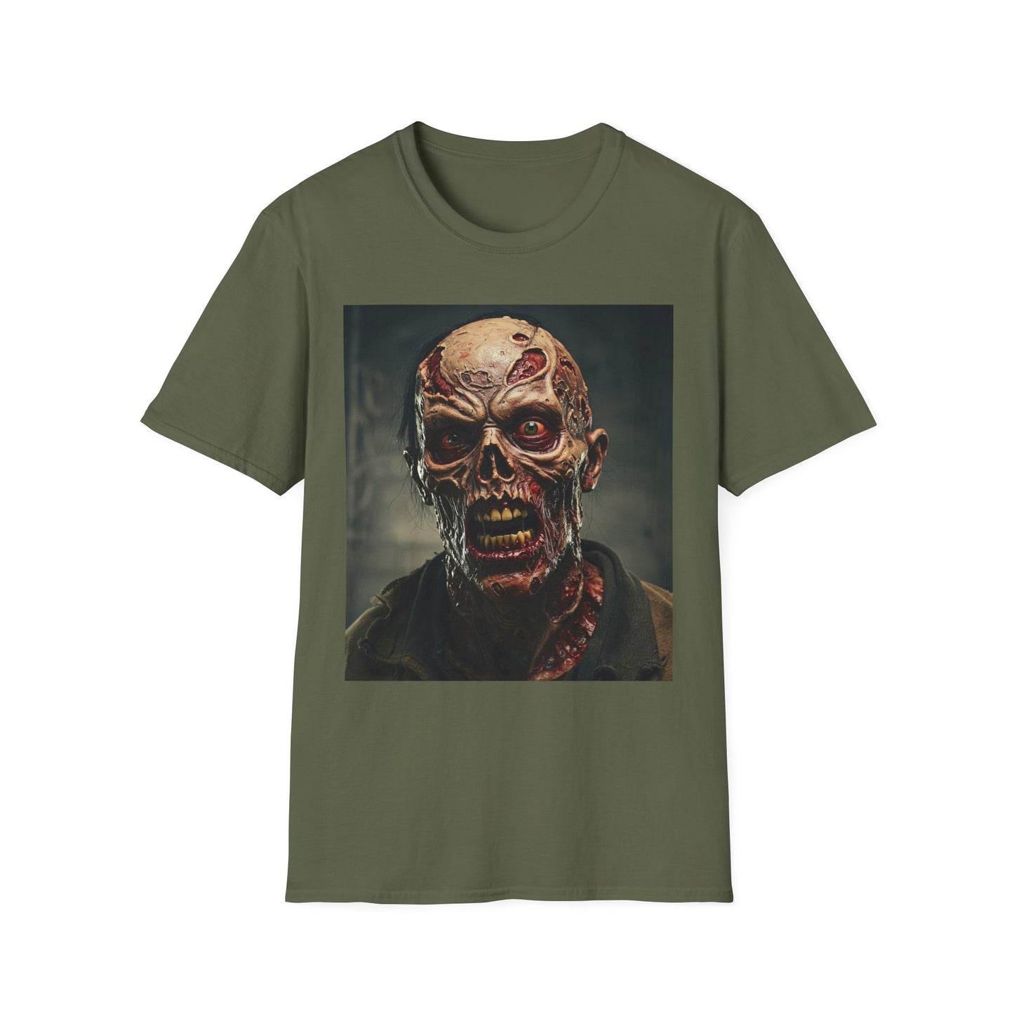 Apocalyptic Portrait Tee, bold, decaying zombie graphic