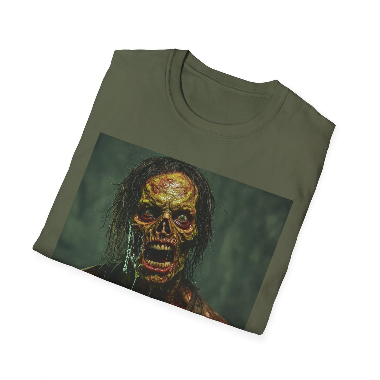 Apocalyptic Portrait Tee, bold, decaying zombie graphic