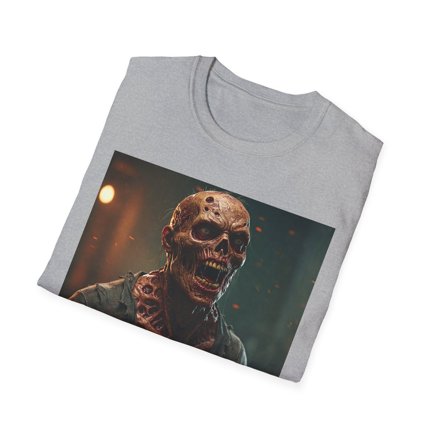 Creepy Skull Apocalyptic Portrait Tee, bold, decaying zombie graphic