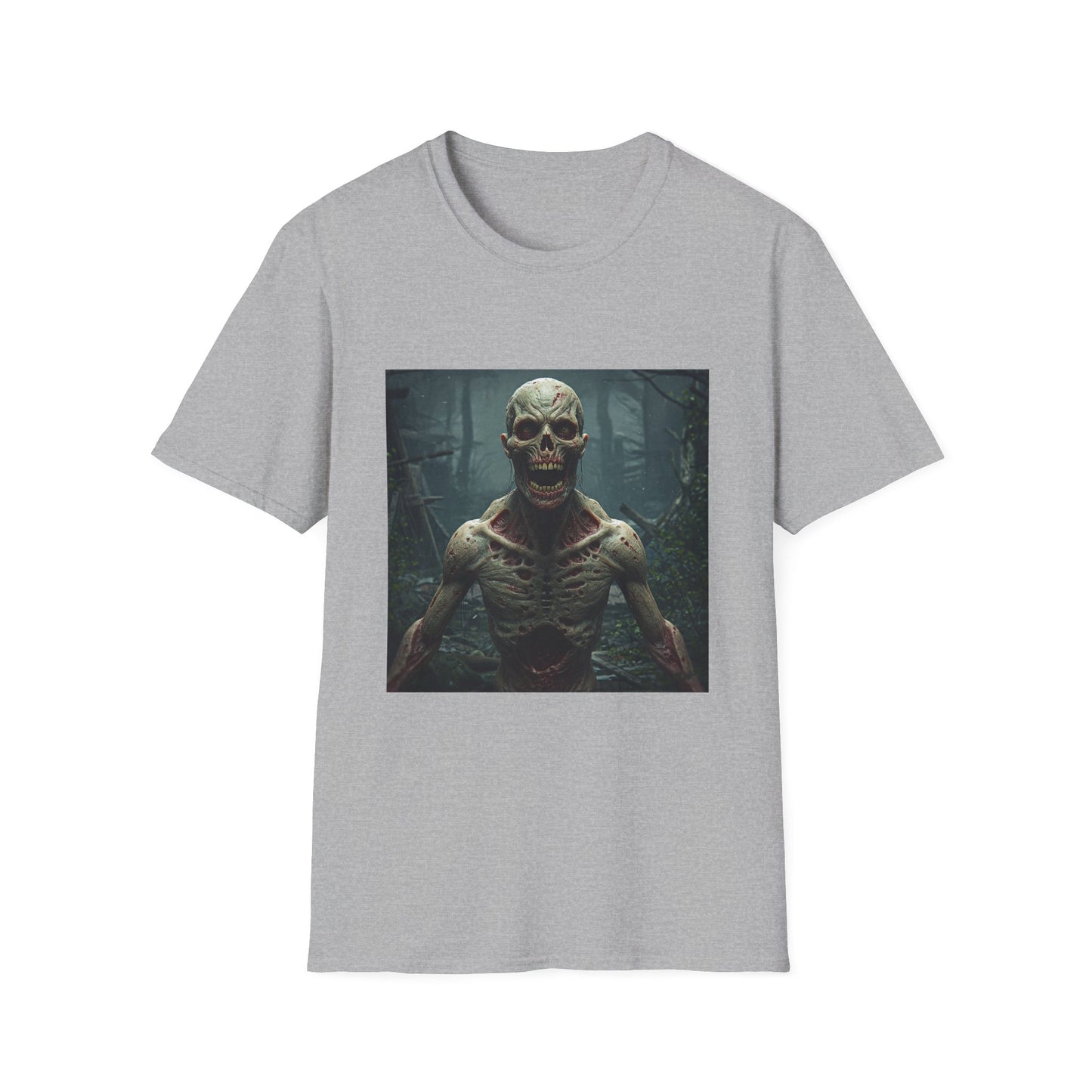 Apocalyptic Portrait Tee, bold, decaying zombie graphic