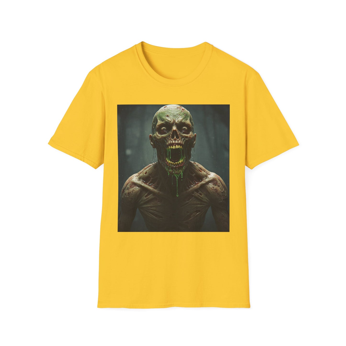 Apocalyptic Portrait Tee, bold, decaying zombie graphic