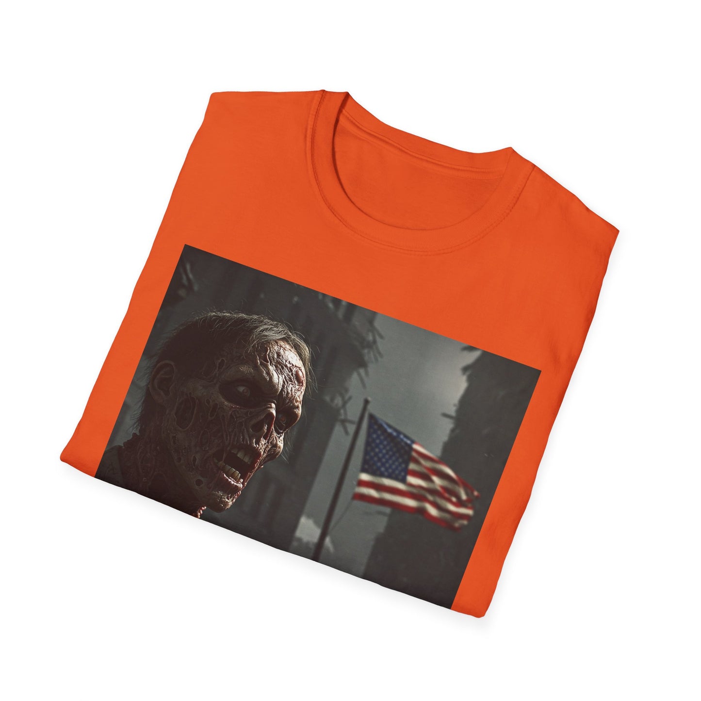 Apocalyptic Portrait Tee, bold, decaying zombie graphic