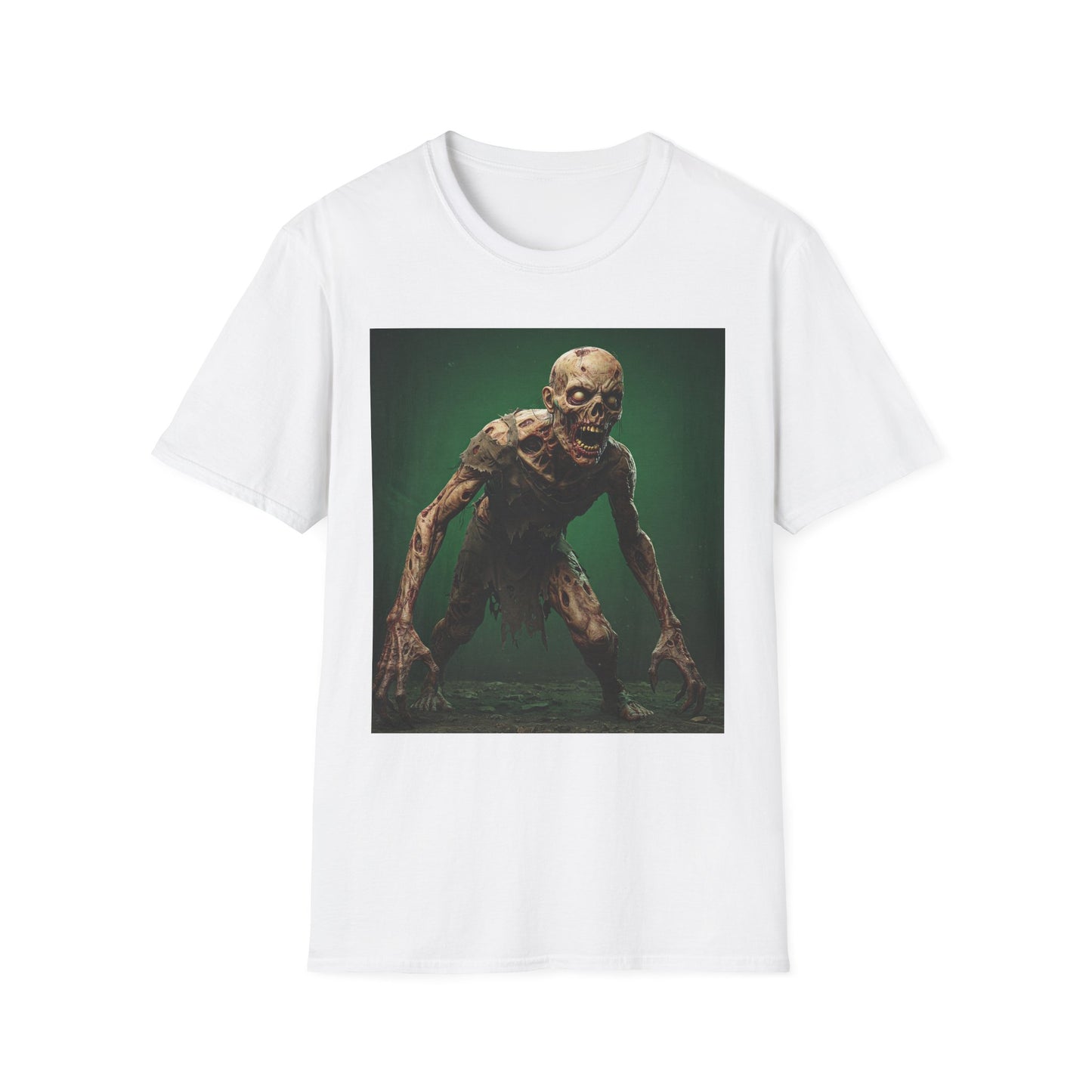 Zombie Graphic Unisex Softstyle T-Shirt - Perfect for Halloween and Horror Fans