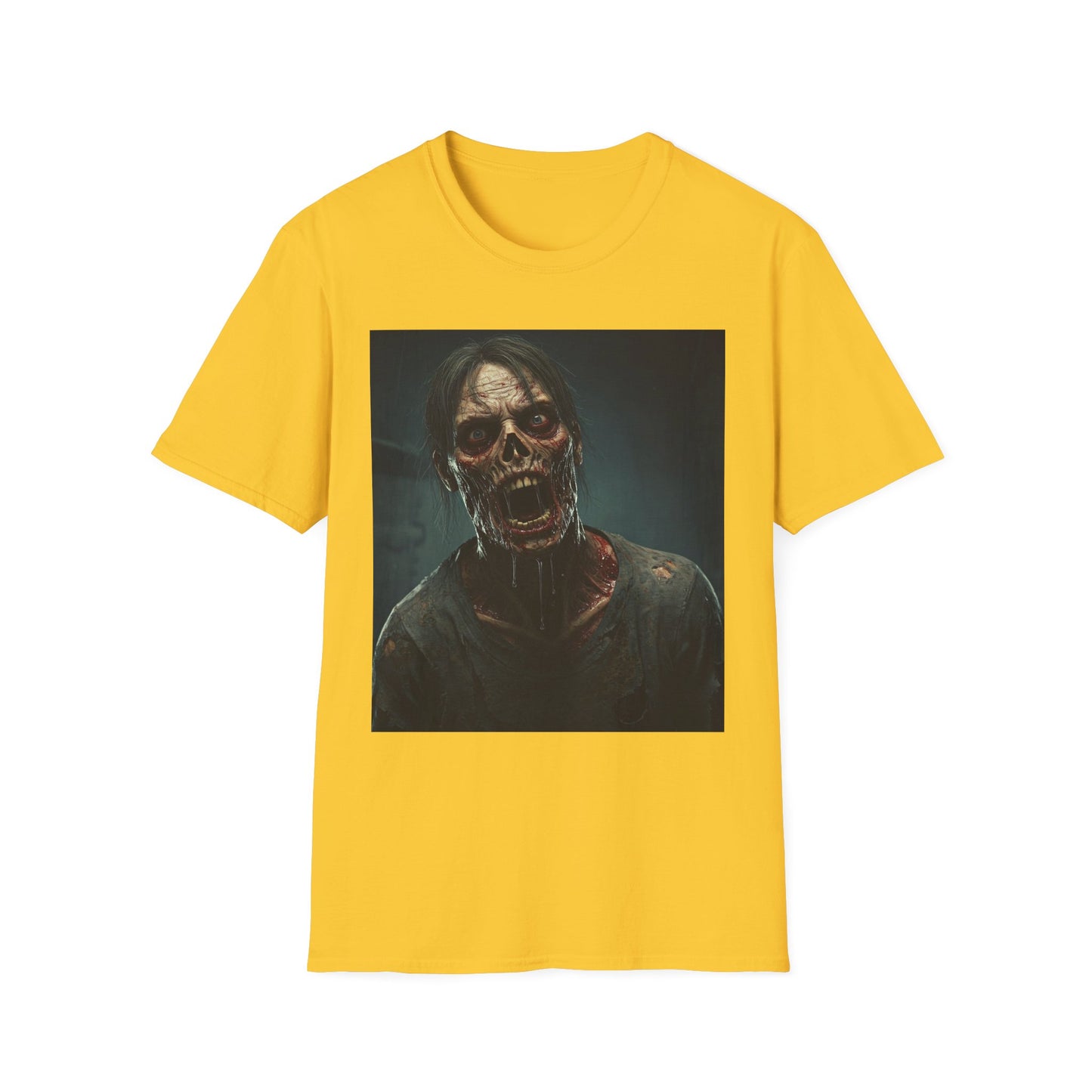 Zombie Graphic Unisex Softstyle T-Shirt - Perfect for Halloween Horror Fans