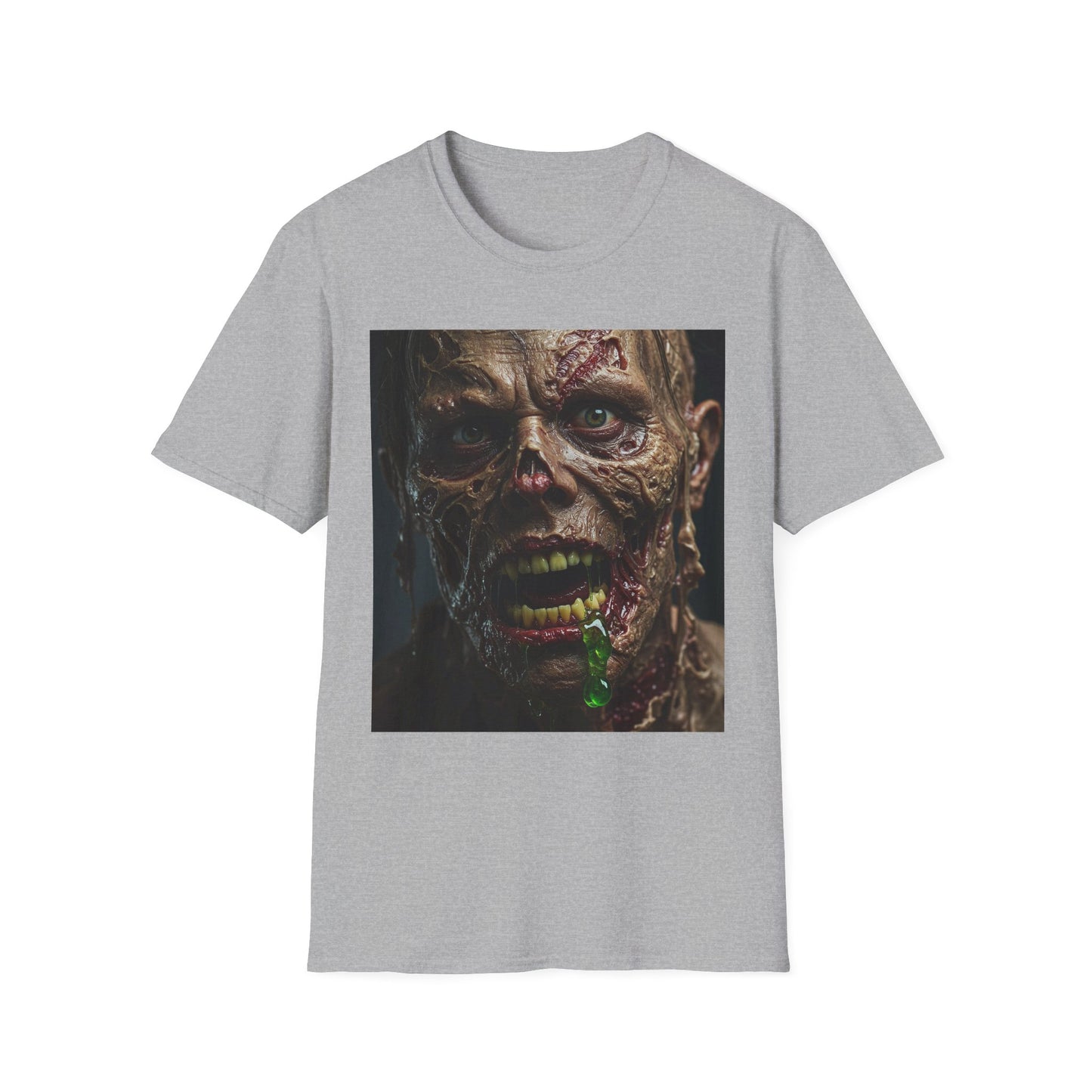 Apocalyptic Portrait Tee, bold, decaying zombie graphic