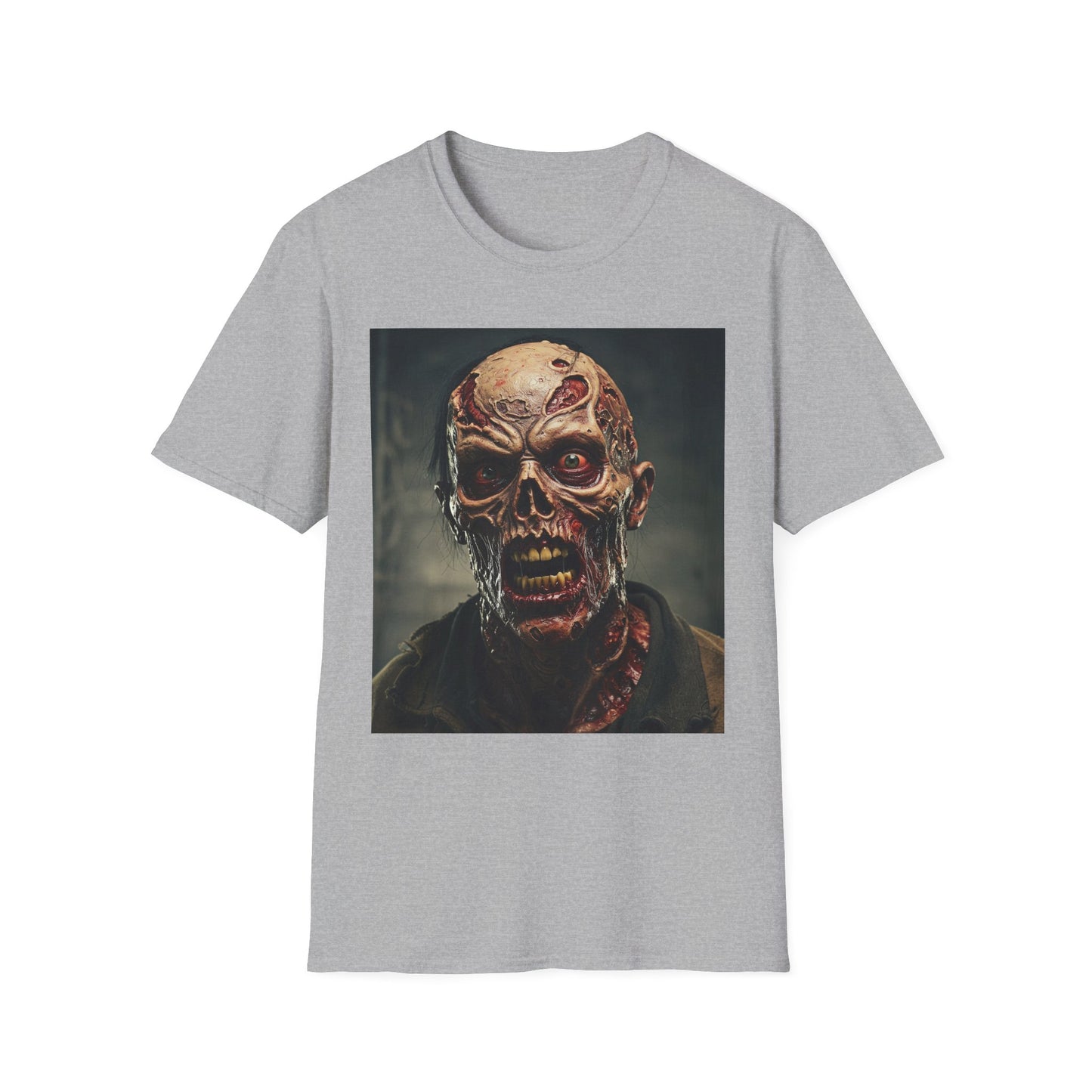 Apocalyptic Portrait Tee, bold, decaying zombie graphic