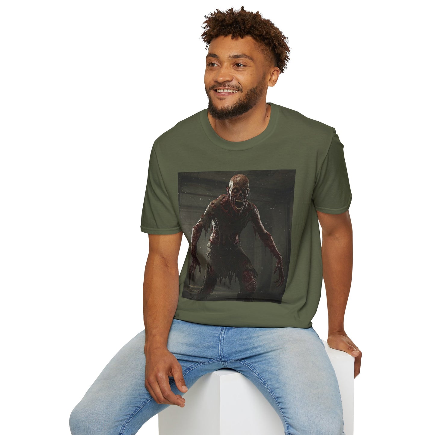 Apocalyptic Portrait Tee, bold, decaying zombie graphic