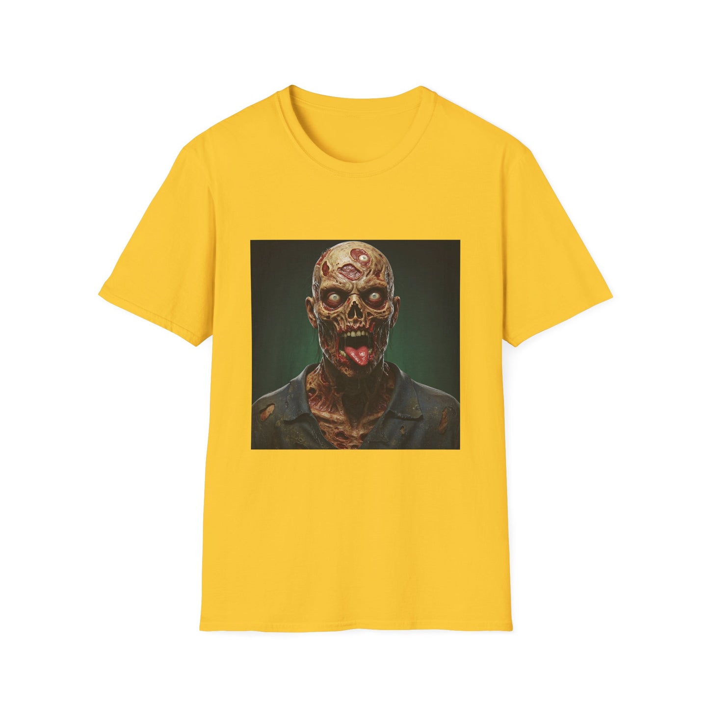 Apocalyptic Portrait Tee, bold, decaying zombie graphic