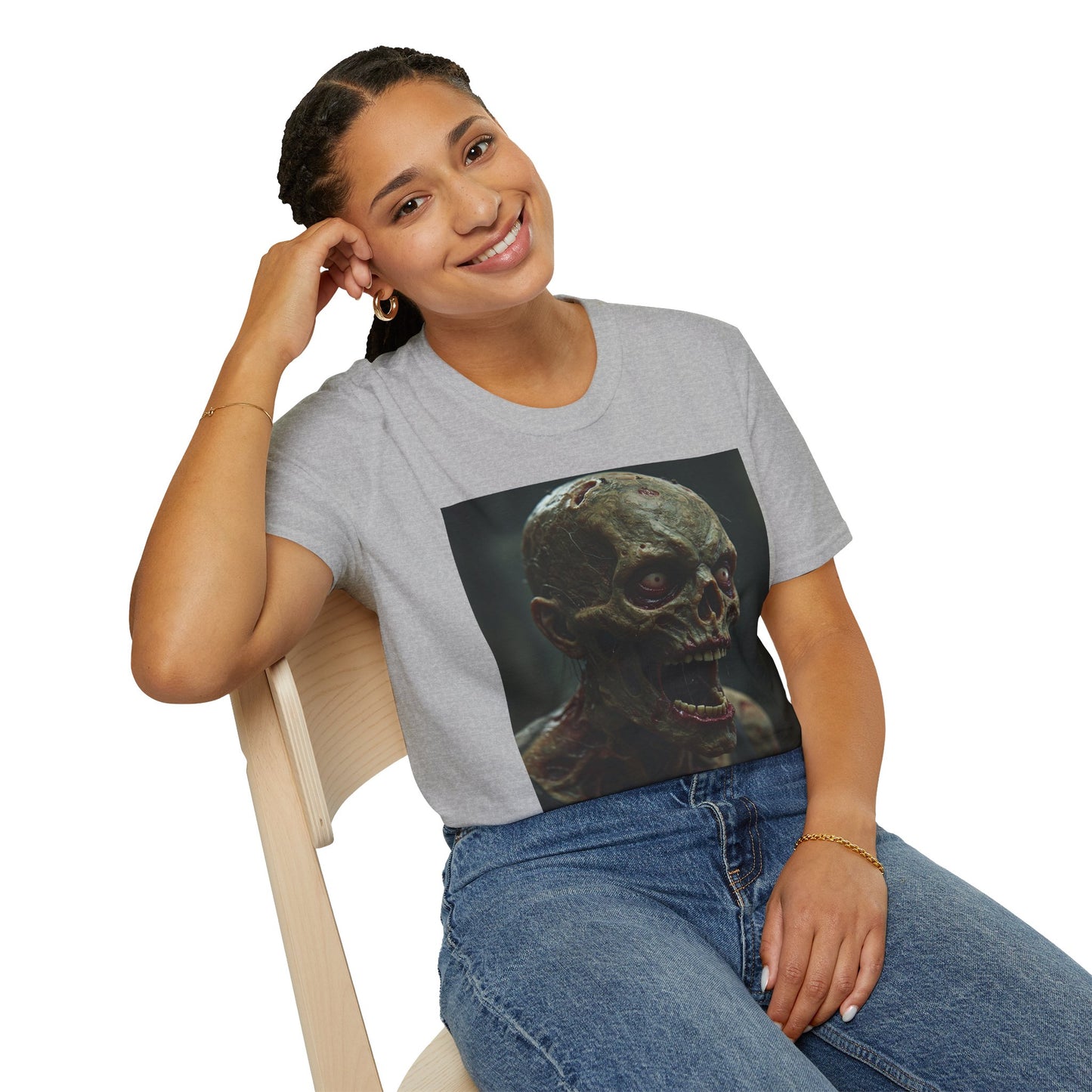 Apocalyptic Portrait Tee, bold, decaying zombie graphic