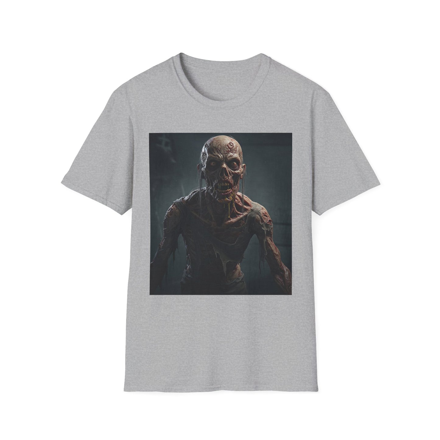 Apocalyptic Portrait Tee, bold, decaying zombie graphic