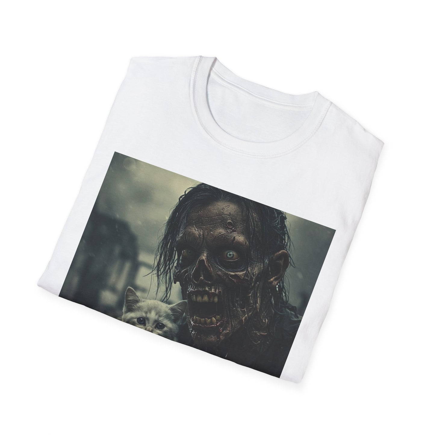 Apocalyptic Portrait Tee, bold, decaying zombie graphic