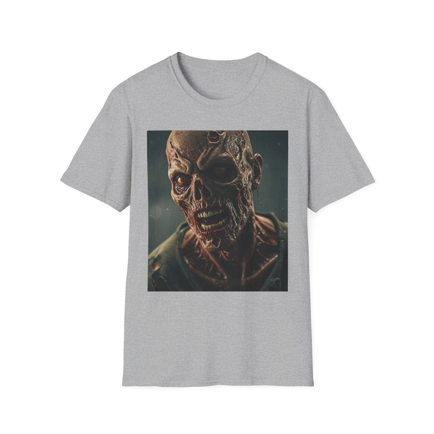 Apocalyptic Portrait Tee, bold, decaying zombie graphic