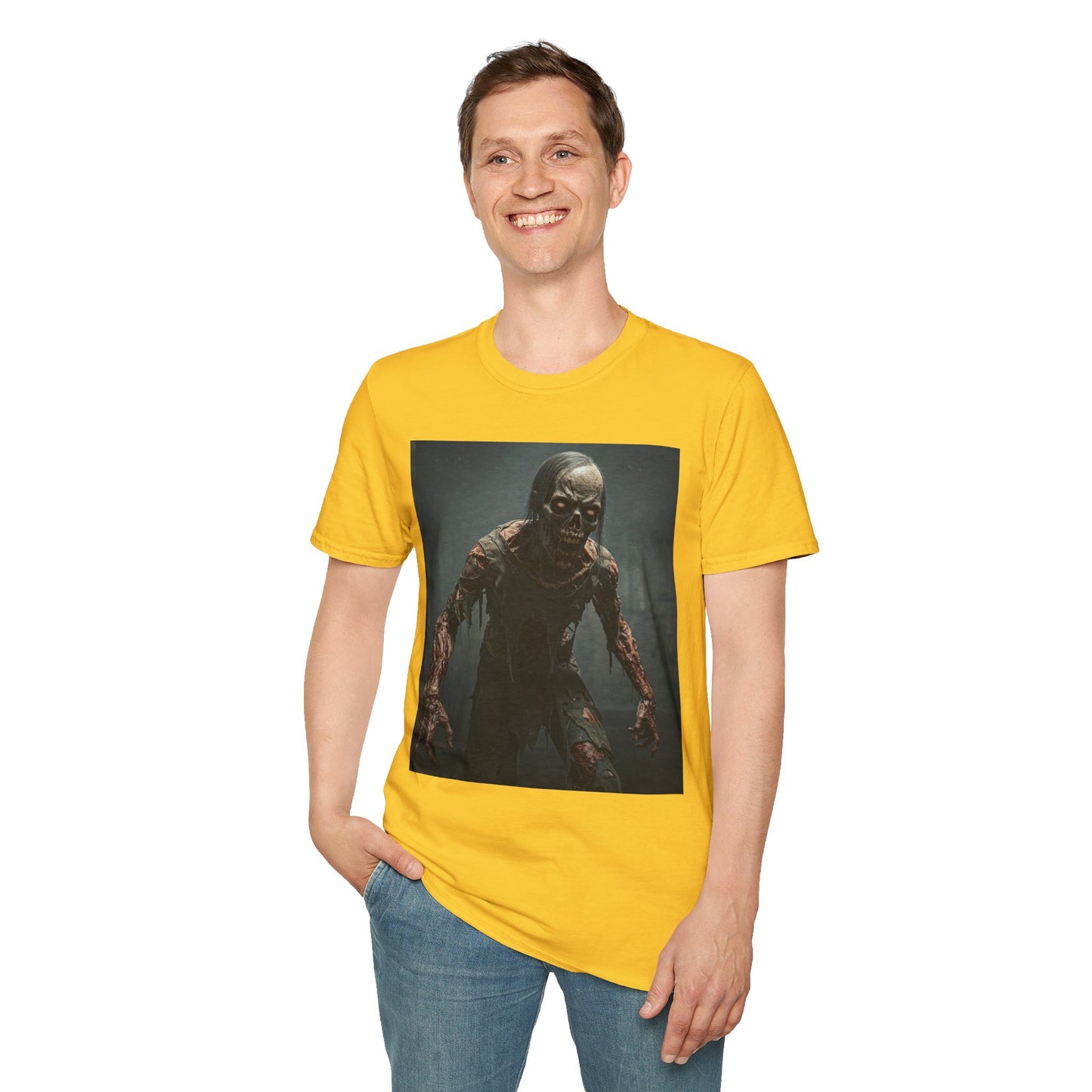 Apocalyptic Portrait Tee, bold, decaying zombie graphic