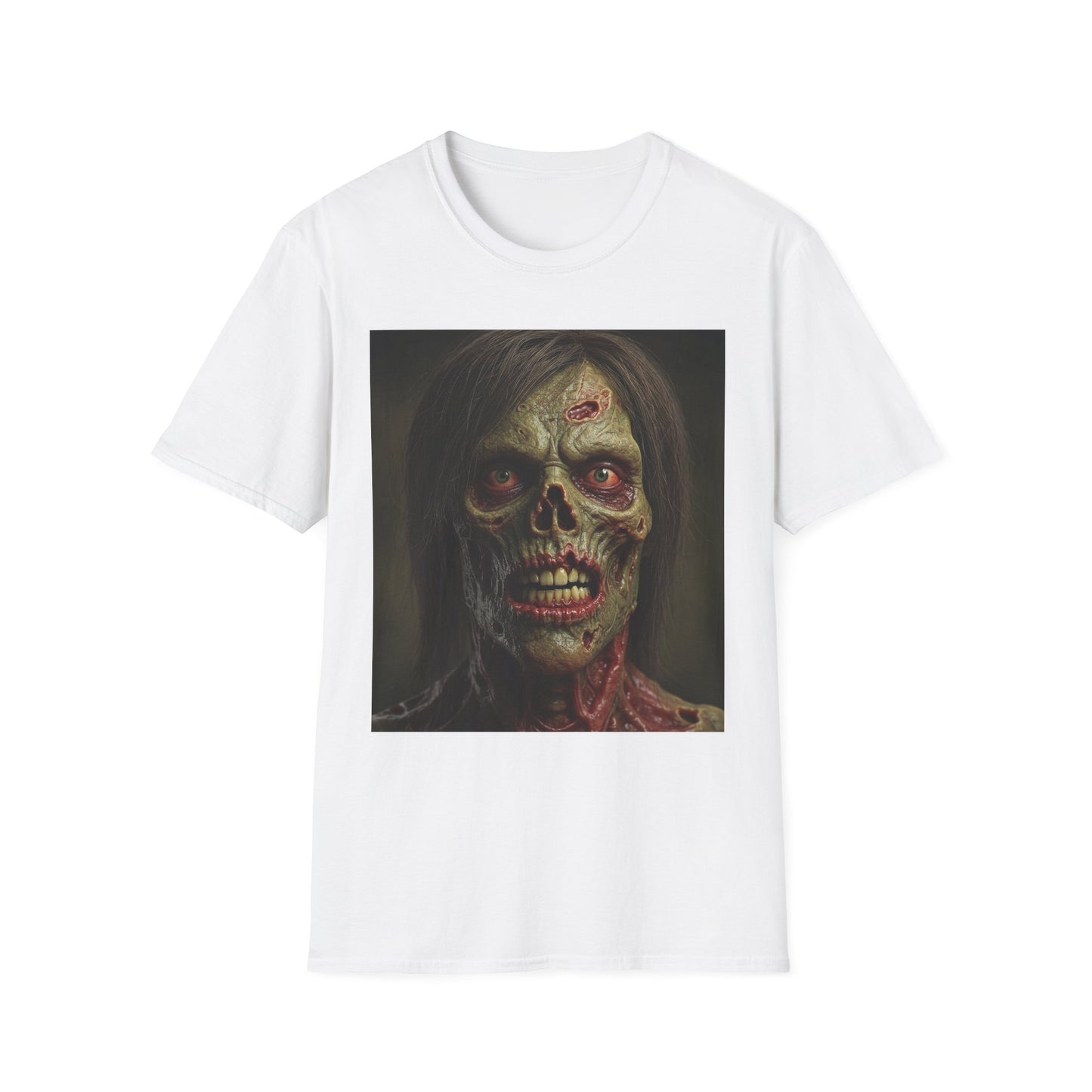 Apocalyptic Portrait Tee, bold, decaying zombie graphic