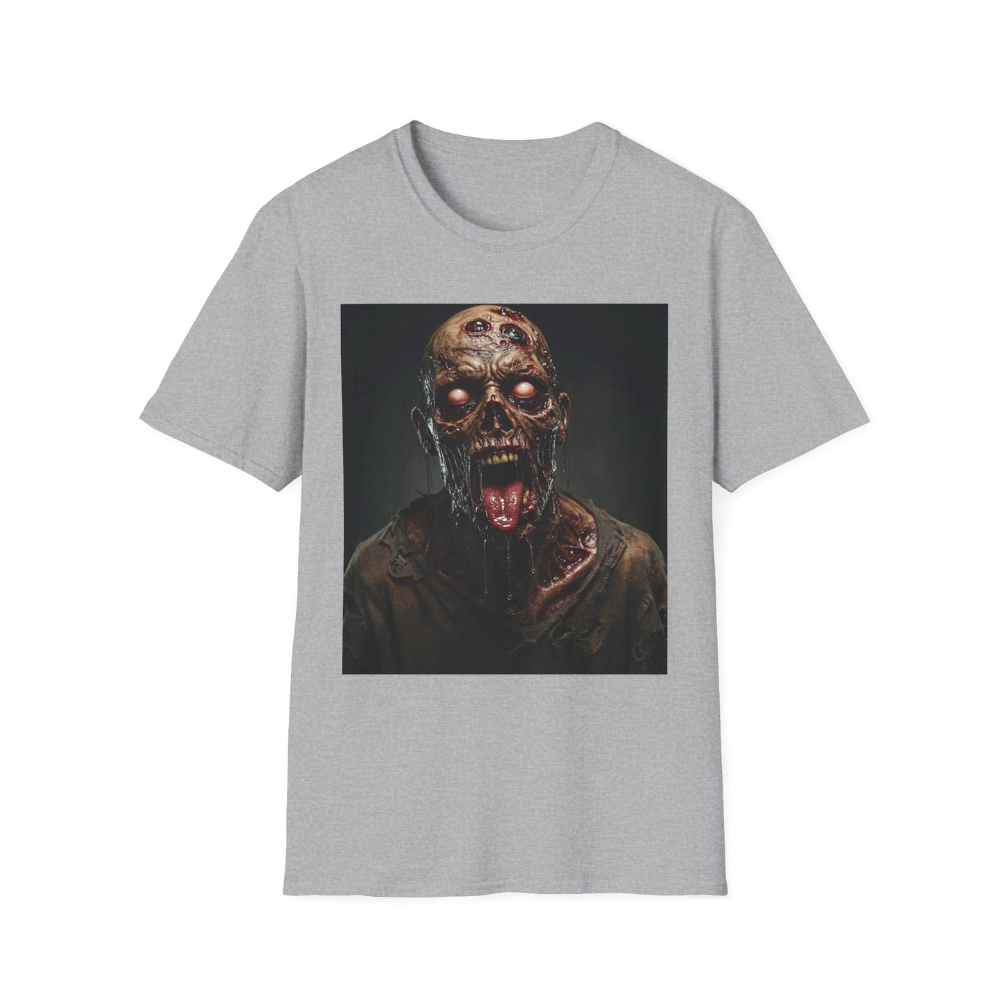 Apocalyptic Portrait Tee, bold, decaying zombie graphic