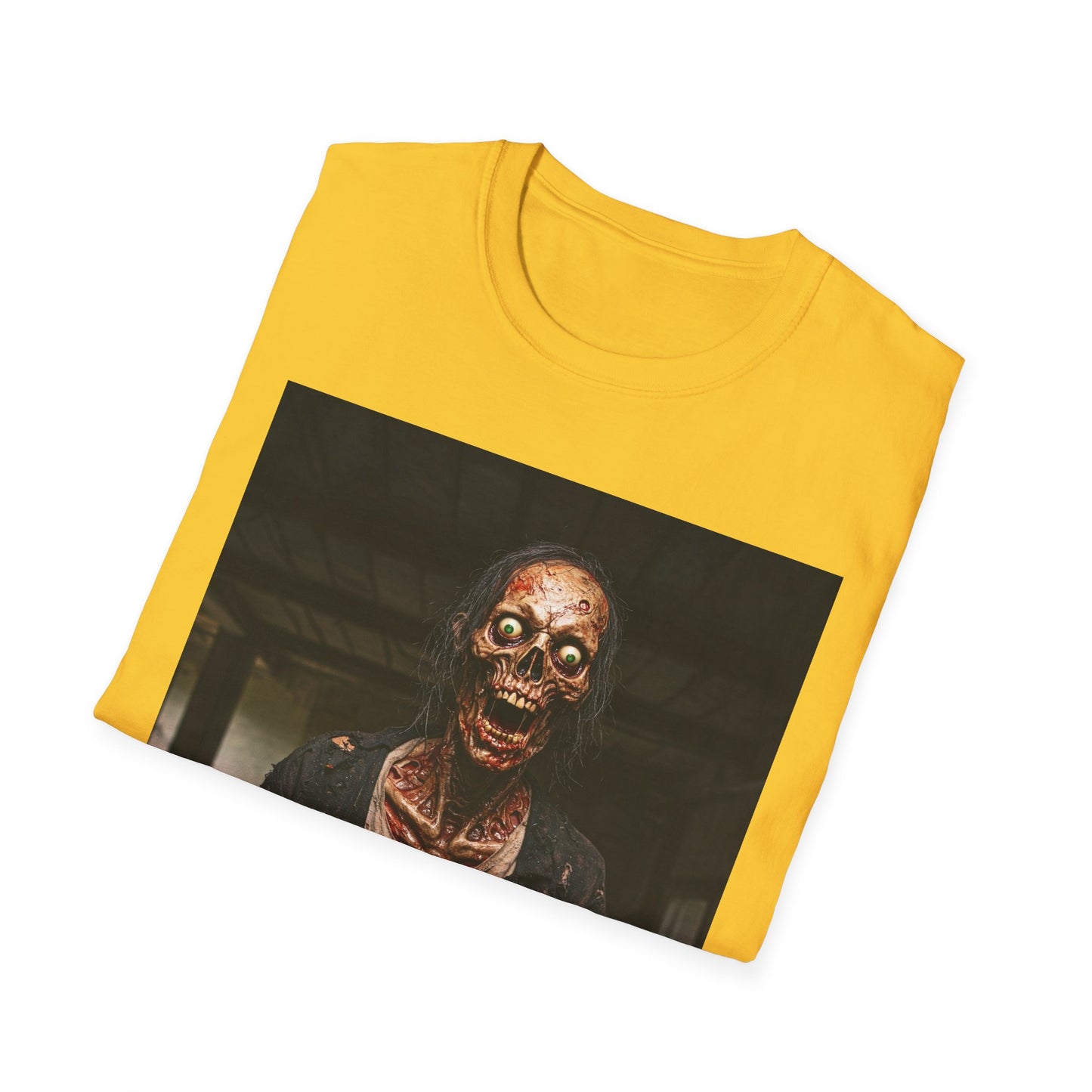 Apocalyptic Portrait Tee, bold, decaying zombie graphic