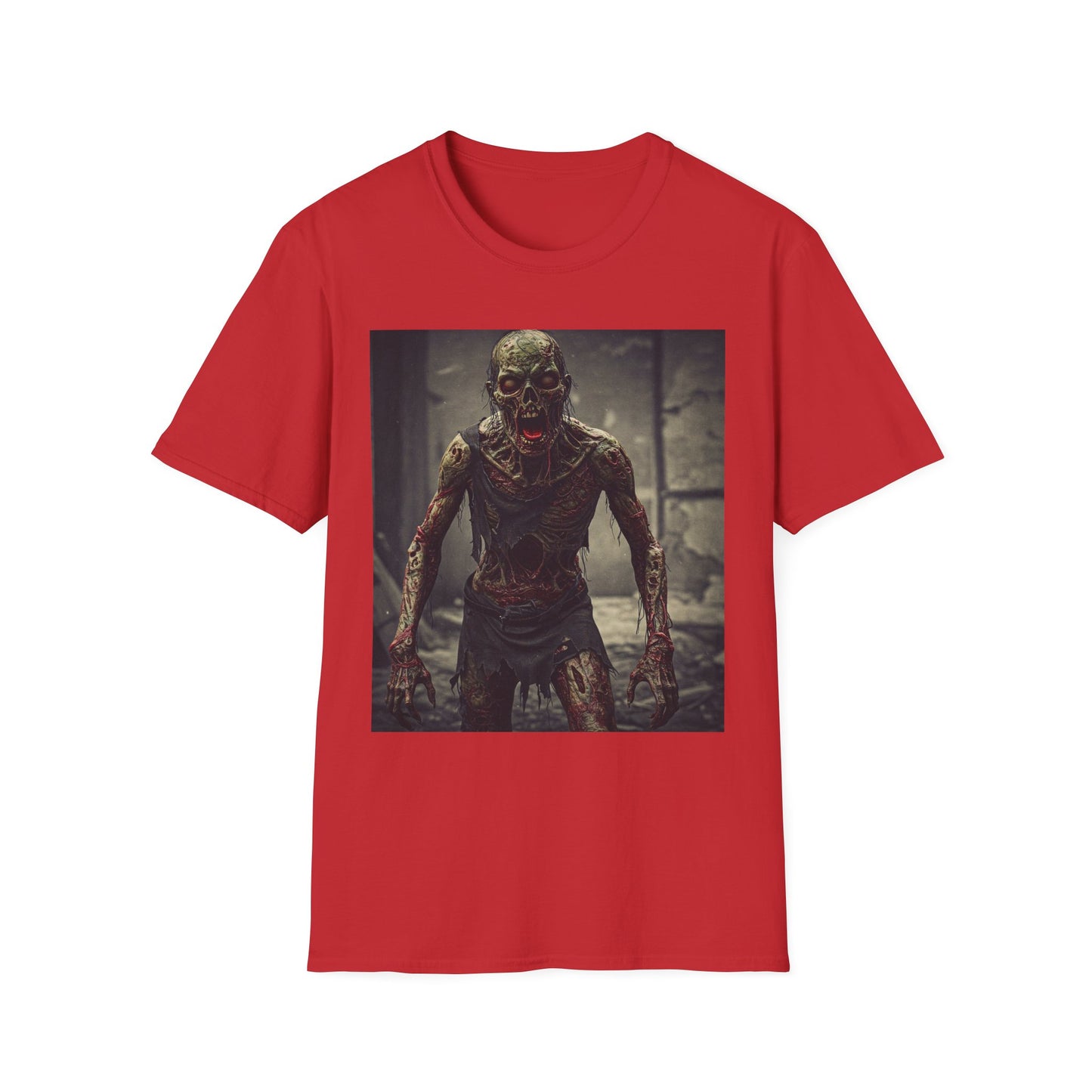 Apocalyptic Portrait Tee, bold, decaying zombie graphic