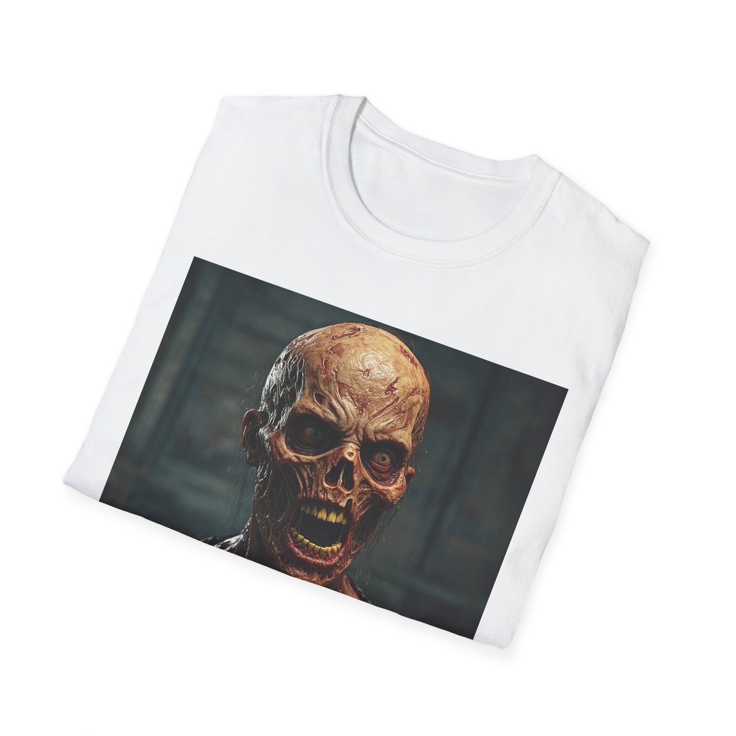 Apocalyptic Portrait Tee, bold, decaying zombie graphic