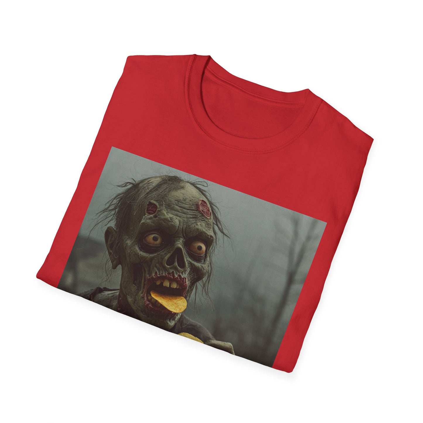 Zombie Snack Unisex Softstyle T-Shirt - Perfect for Horror Fans & Halloween