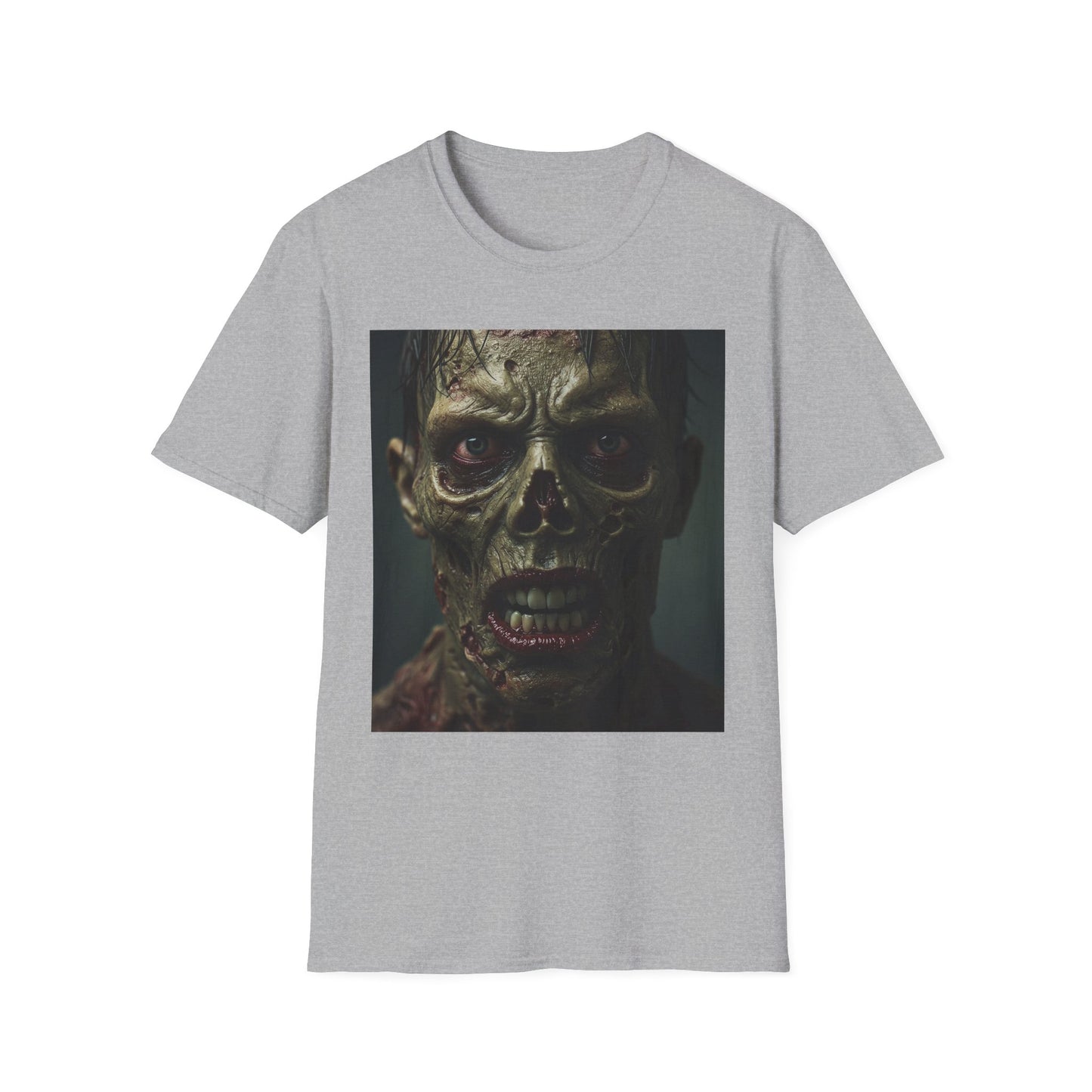 Apocalyptic Portrait Tee, bold, decaying zombie graphic