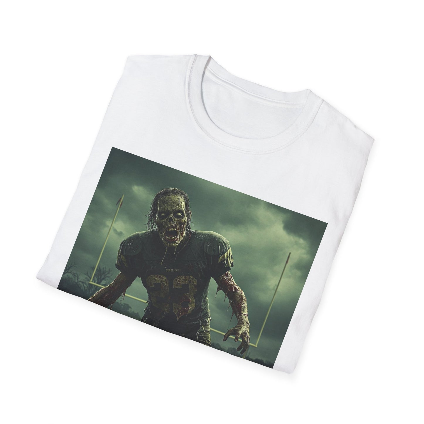 Zombie Football Unisex Softstyle T-Shirt - Perfect for Halloween Fans