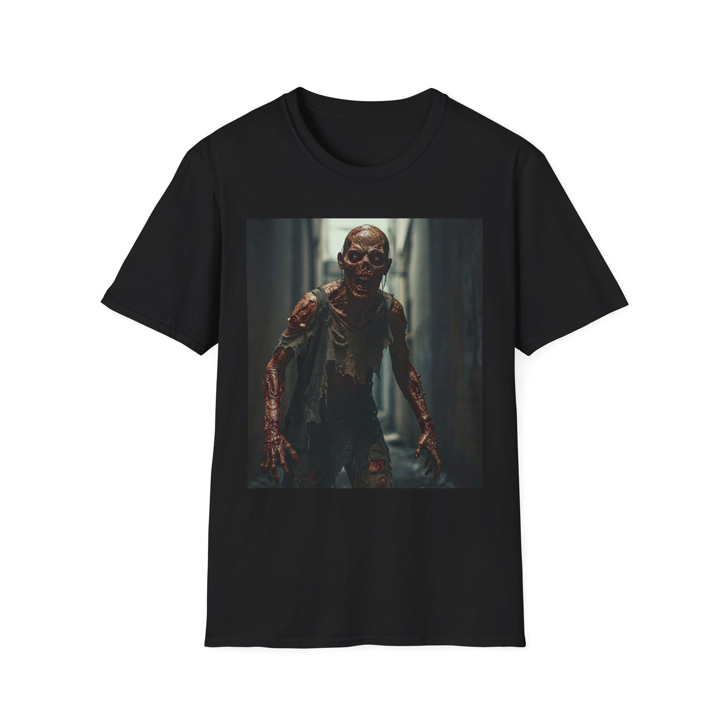 Zombie Graphic Unisex Softstyle T-Shirt - Perfect for Halloween & Horror Fans