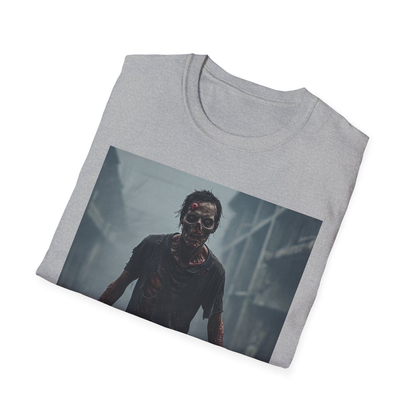 Apocalyptic Portrait Tee, bold, decaying zombie graphic