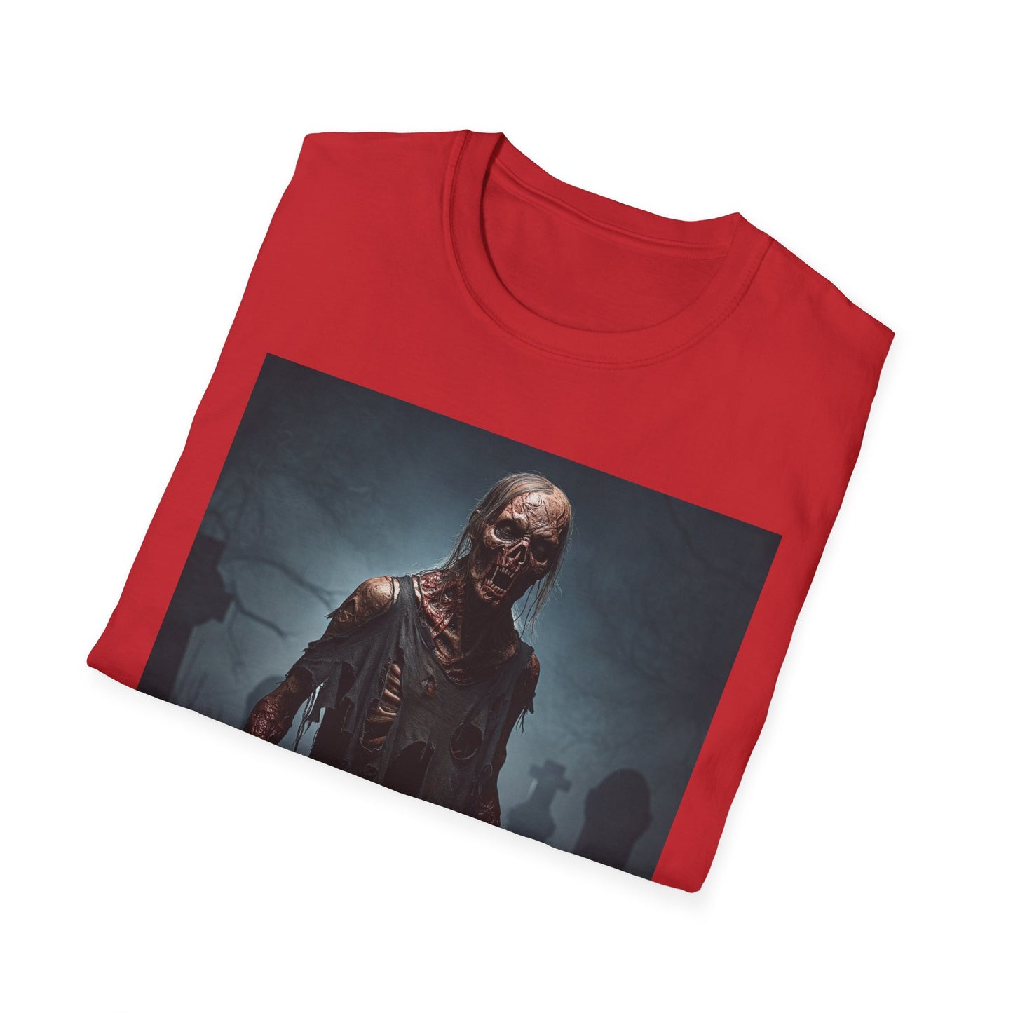 Apocalyptic Portrait Tee, bold, decaying zombie graphic