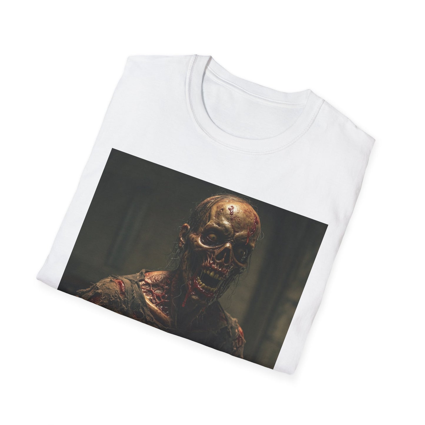 Apocalyptic Portrait Tee, bold, decaying zombie graphic