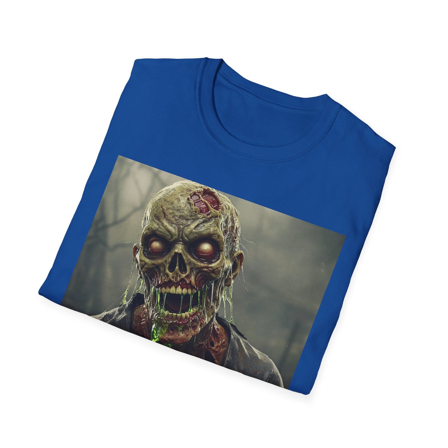 Unisex Softstyle Zombie Graphic T-Shirt - Perfect for Halloween and Horror Fans