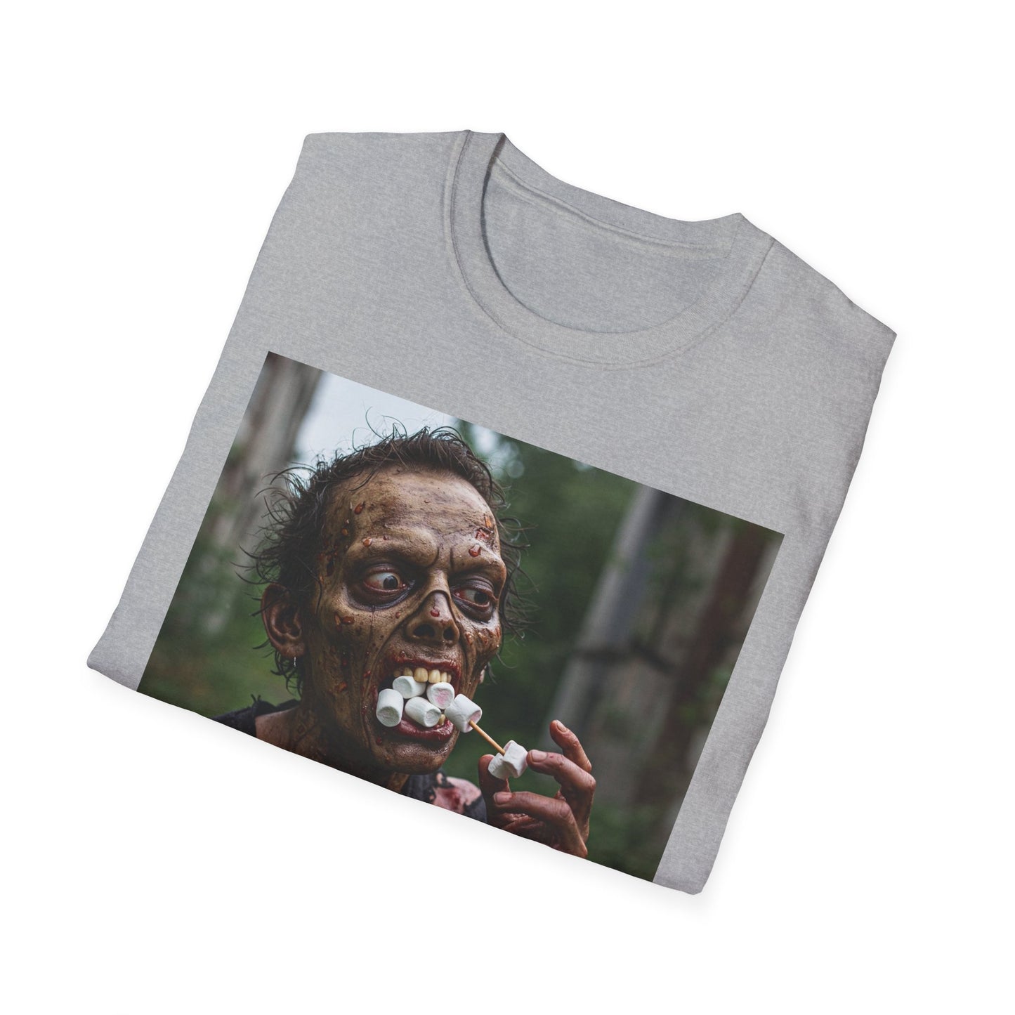 Zombie Themed Unisex Softstyle T-Shirt - Perfect for Halloween and Horror Fans