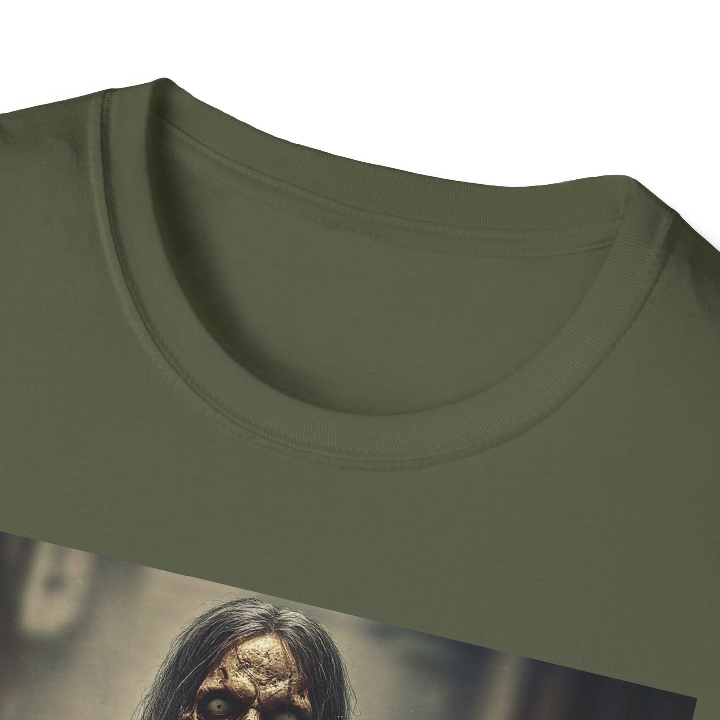 Apocalyptic Portrait Tee, bold, decaying zombie graphic